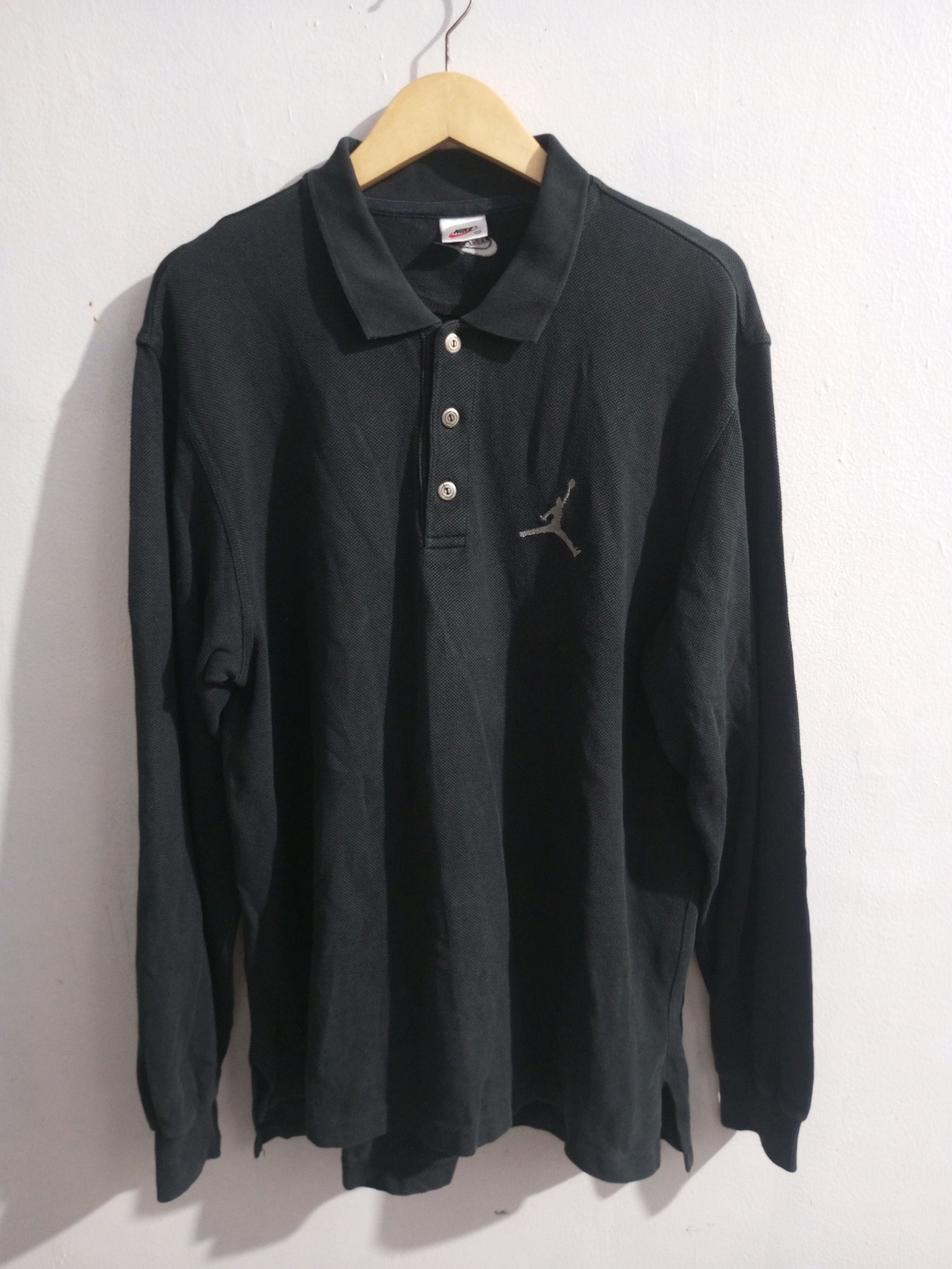 Nike × Vintage Vintage Nike jumpman sunfadded long sleeve polos Size US L / EU 52-54 / 3 - 1 Thumbnail