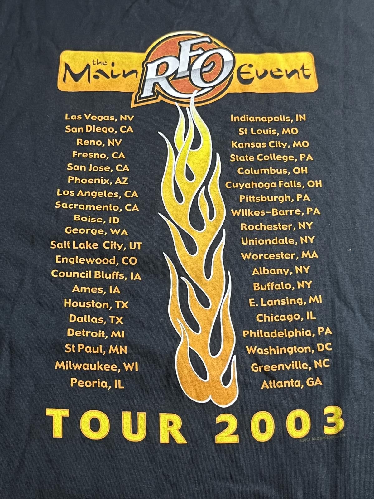 Designer REO Speedwagon Shirt Fire Flame REO The Main Event Tour - L Size US L / EU 52-54 / 3 - 5 Thumbnail