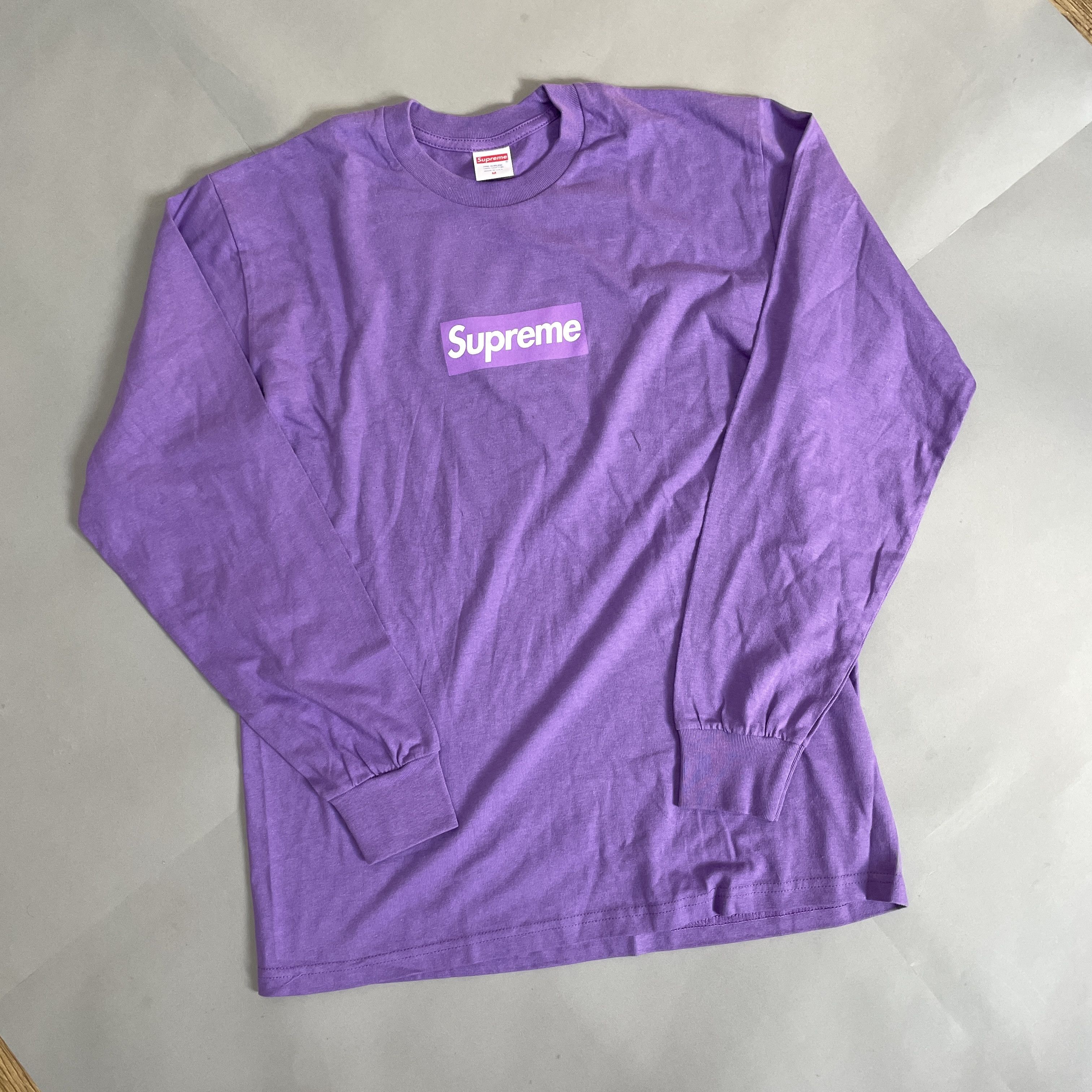 Supreme NEW Supreme Box Logo Longsleeve L/S Purple M | Grailed