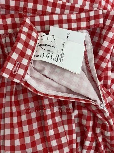 Comme des Garcons Comme Des Garcons size L Retro Red Checked Double overskir Size 23" - 3 Thumbnail