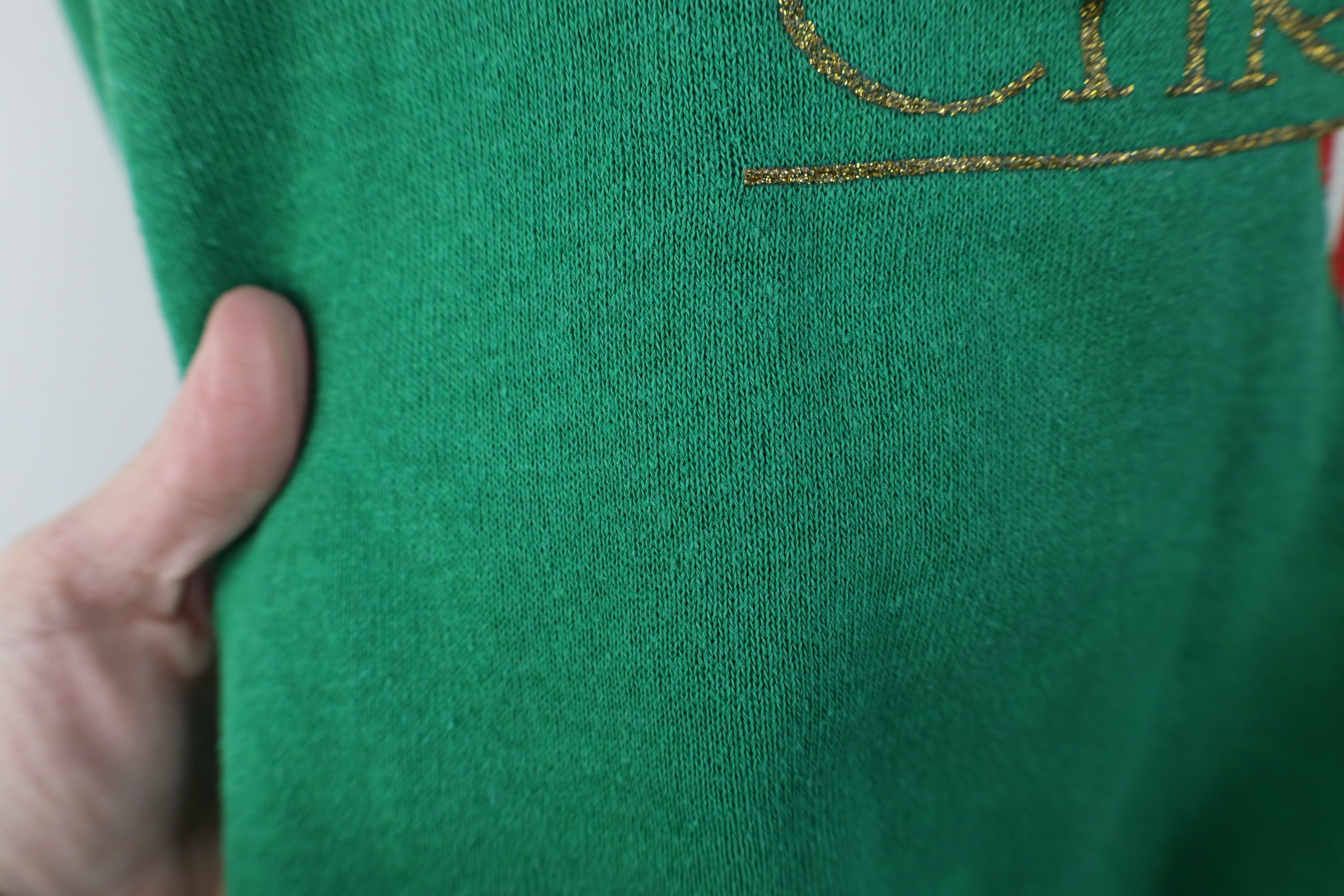 Vintage Vintage 90s Streetwear Merry Christmas Sweatshirt Green USA Size XL / US 12-14 / IT 48-50 - 6 Thumbnail