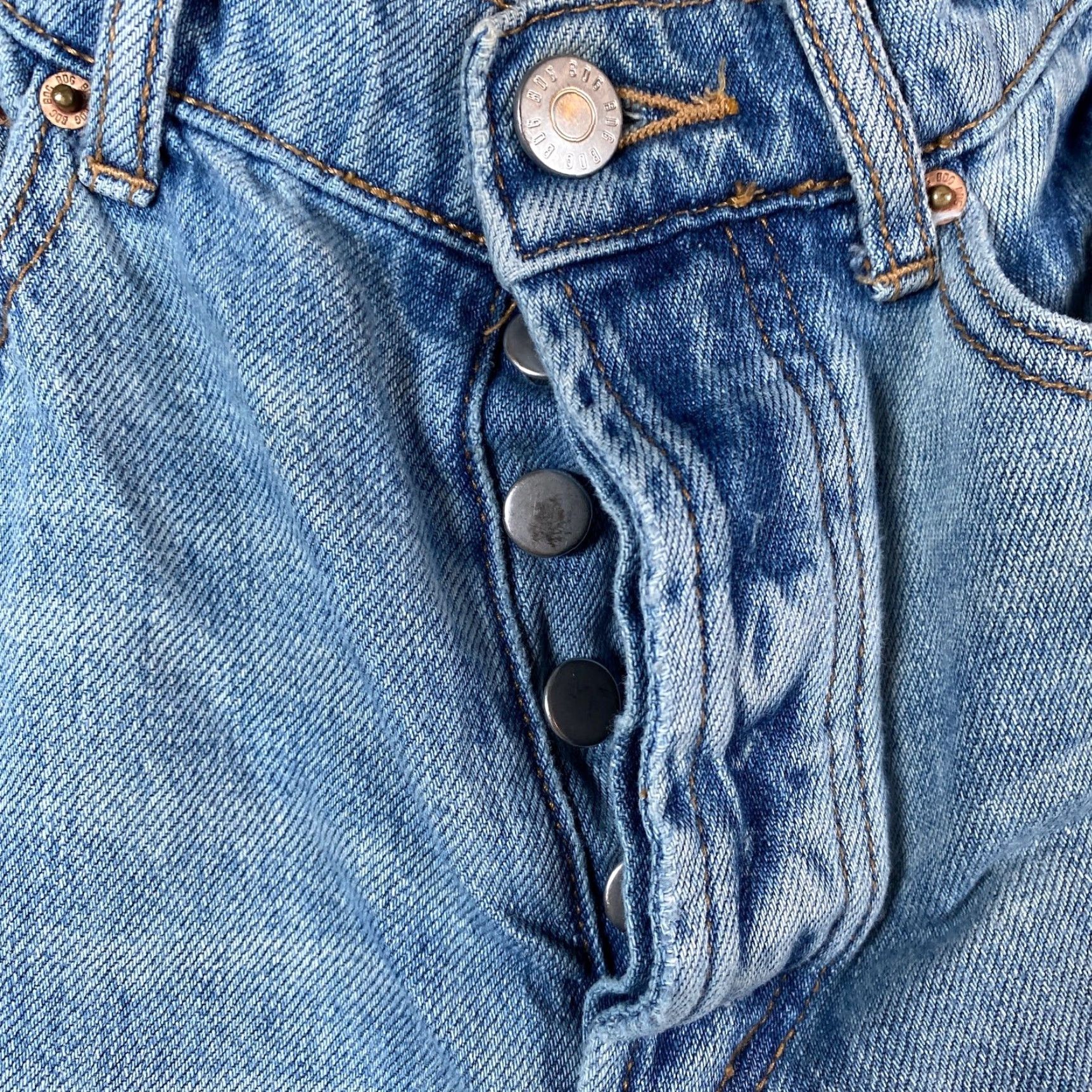 Bdg BDG Womens Jeans Blue Denim Button Fly High Rise Slim Straight Distressed 25 Size 42" / US 20 - 4 Thumbnail