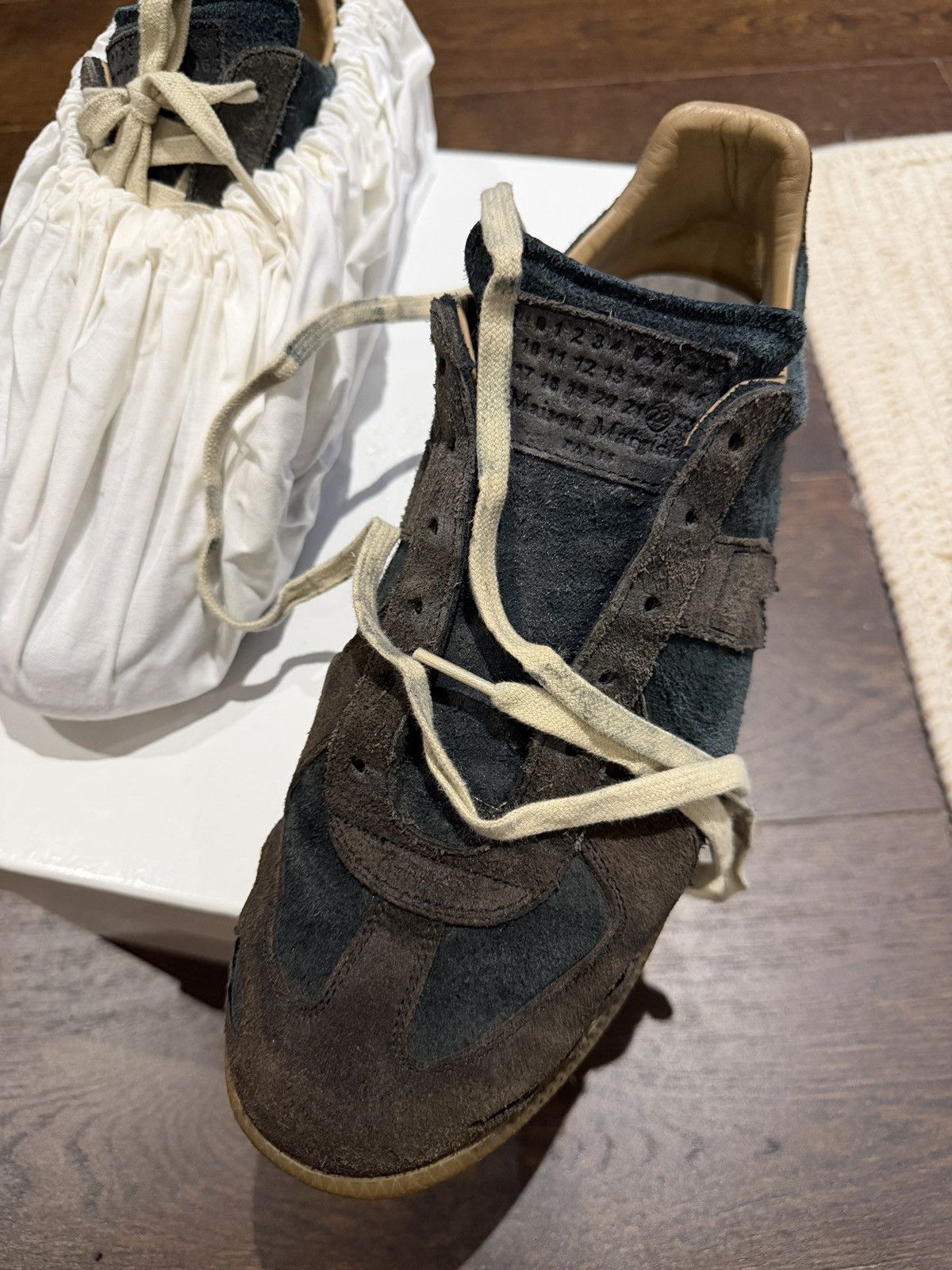 Maison Margiela Pre-distressed Maison Margiela Suede Replica GAT Black Gum Size US 11 / EU 44 - 15 Thumbnail