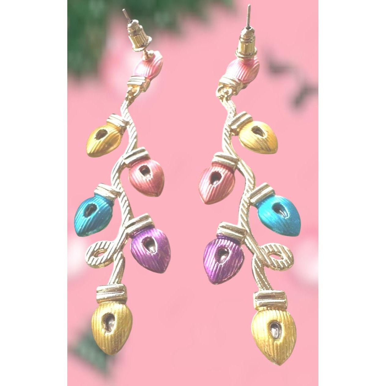 Handmade Christmas Bulb Earrings Pierced Posts New Festive Cruise Dis Size ONE SIZE - 12 Thumbnail