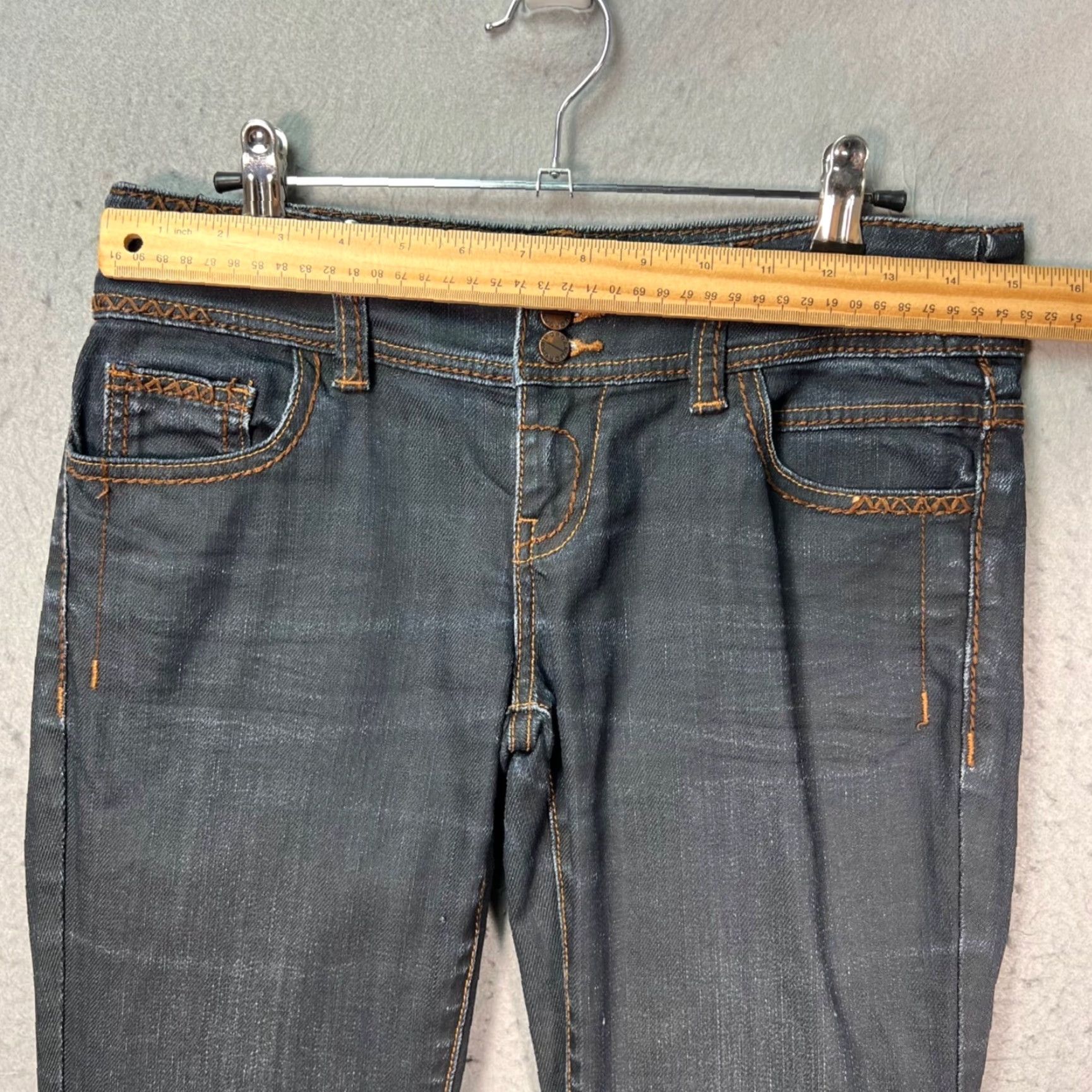 Morgan De Toi Morgan Womens Jeans Slim Denim 5-Pocket Embroidered Dark Wash Cotton Blend Stretch Size 26" / US 2 / IT 38 - 5 Thumbnail