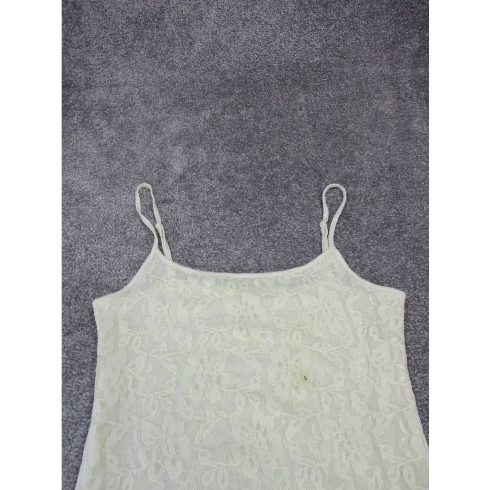 Loft VINTAGE LOFT Womens Tank Top S White Embroidered Floral Halter Casual 90s Women Size S / US 4 / IT 40 - 2 Thumbnail