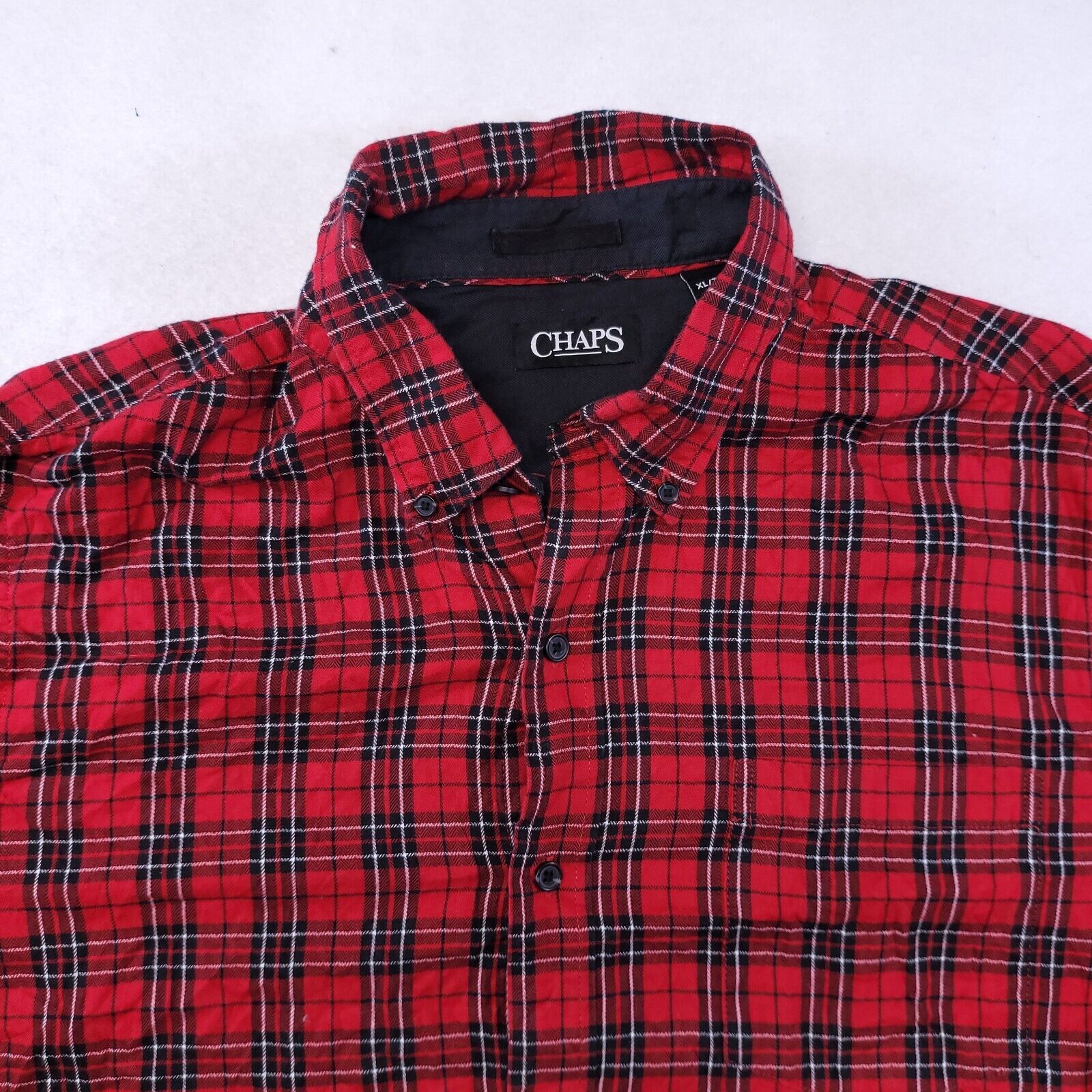 Chaps Chaps Tartan Flannel Shirt Men Size Extra Large XL Red Black Size US XL / EU 56 / 4 - 1 Thumbnail