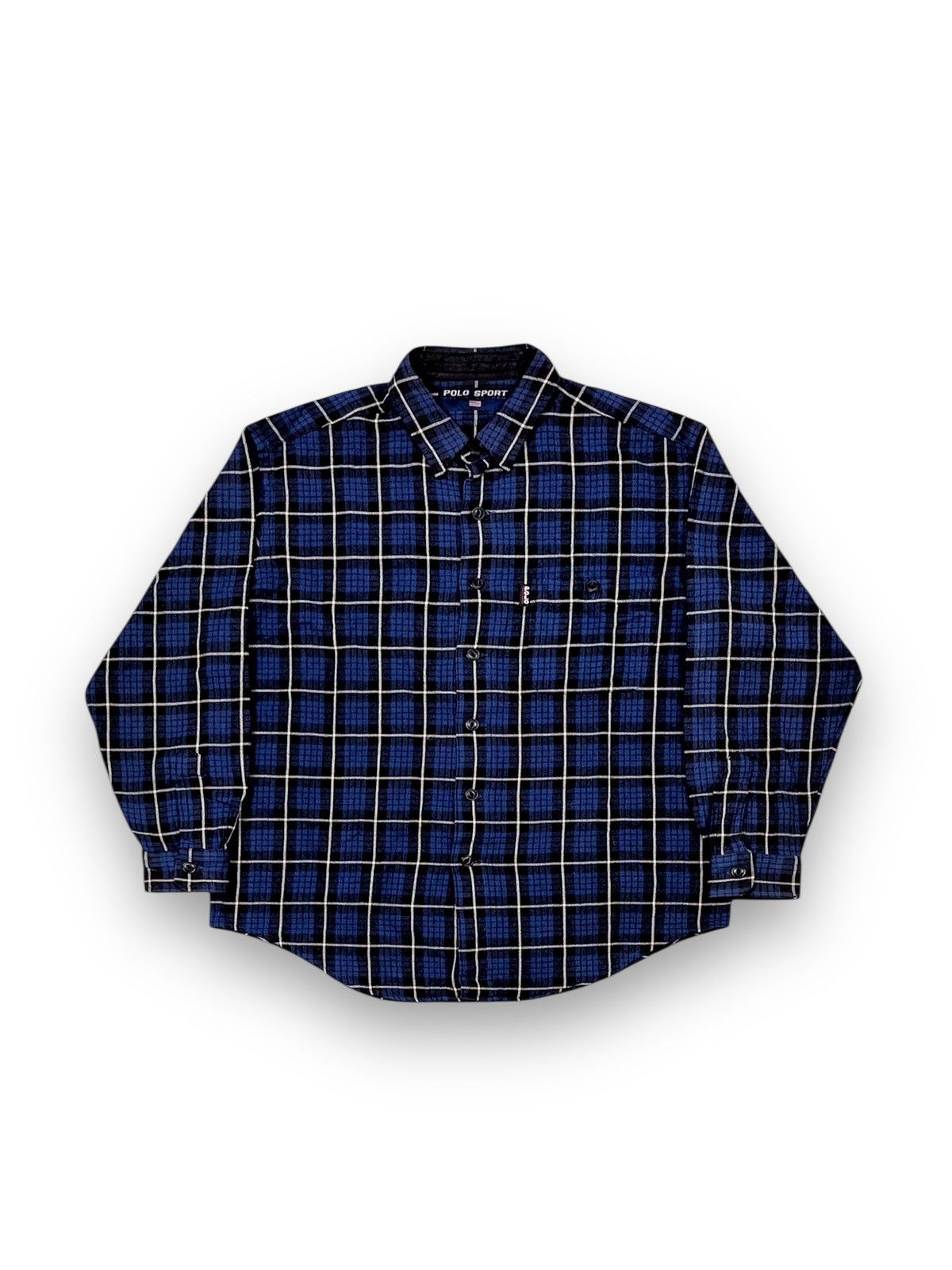 Polo Ralph Lauren Polo Sport Blue Plaid Barlow Vintage Wool Flannel Size US L / EU 52-54 / 3 - 1 Thumbnail