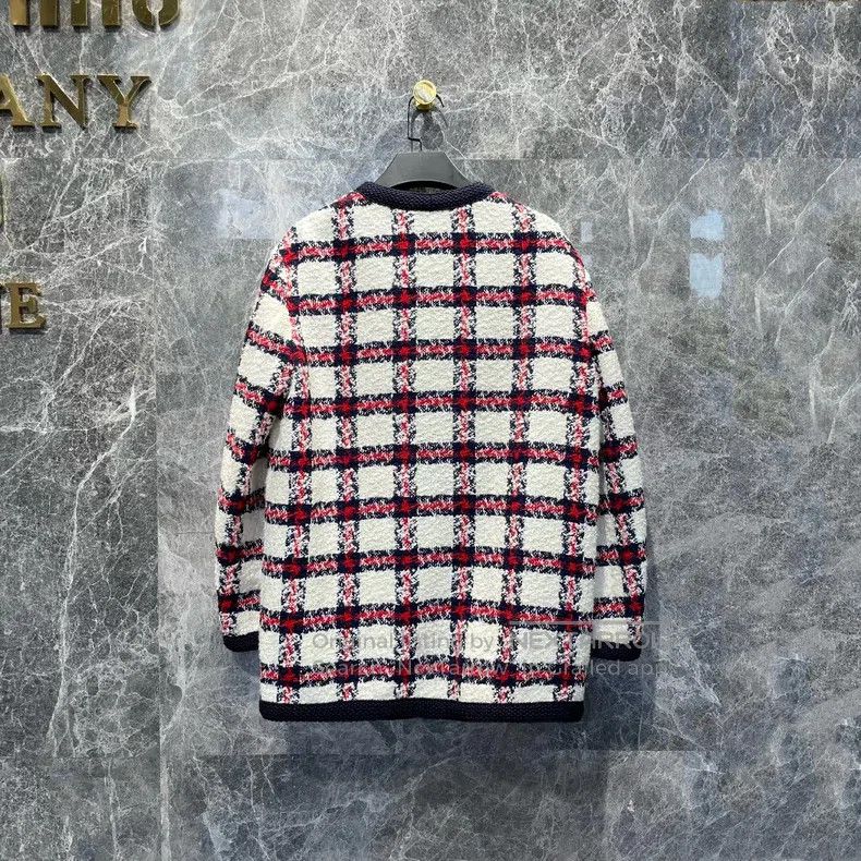 Gucci Gucci Gold buckle plaid tweed jacket Size S / US 4 / IT 40 - 2 Thumbnail