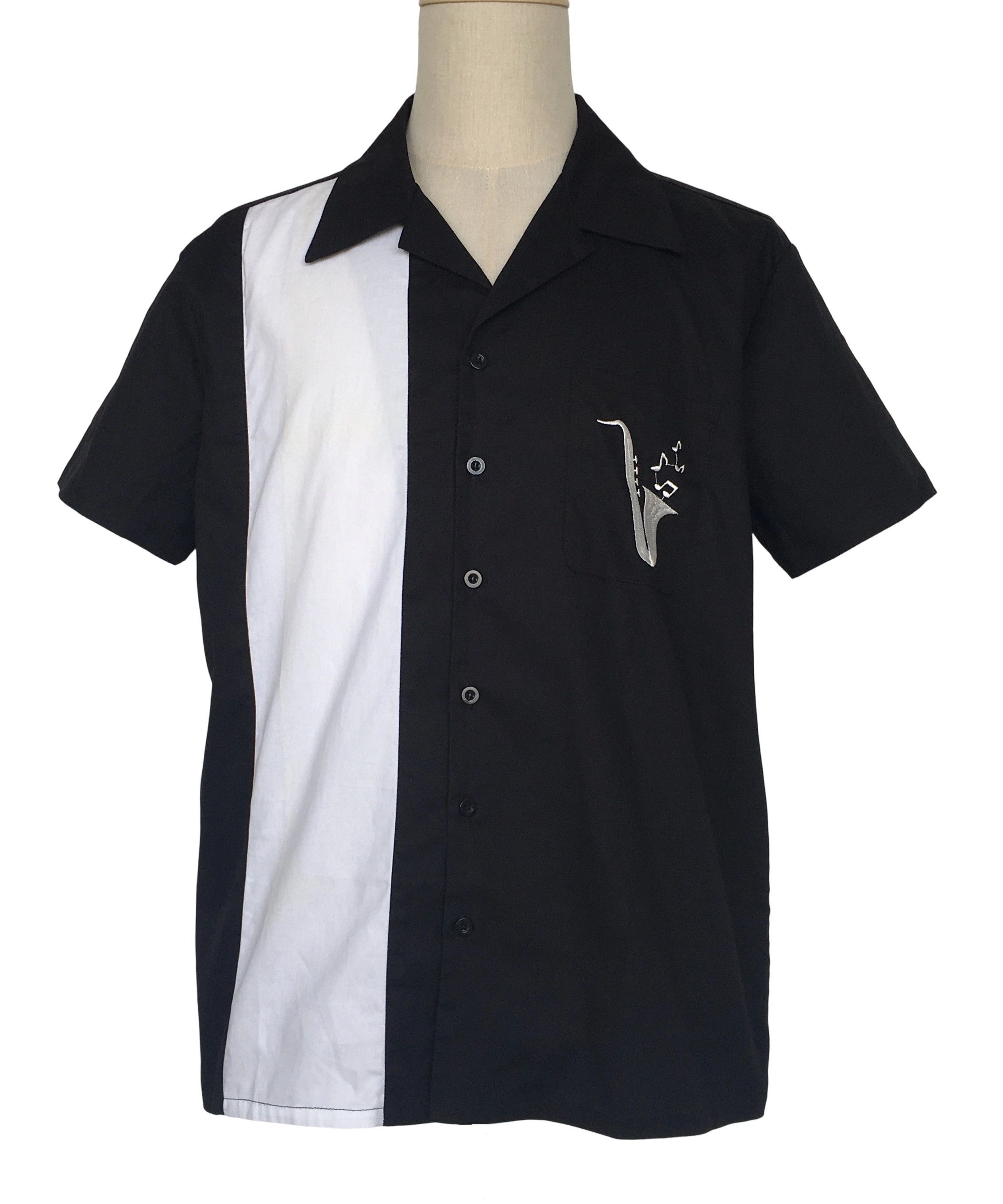 Other Black Embroidery Retro Shirts Short Sleeves-saxophone Size US XXL / EU 58 / 5 - 1 Thumbnail