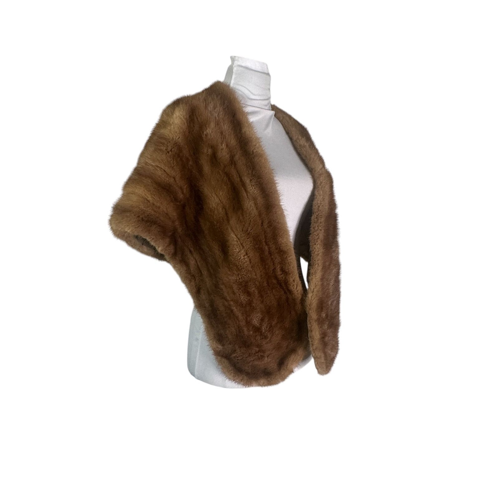 Vintage Vintage 1960s Van Dyke Brown Mink Fur Stole Wrap Size ONE SIZE - 3 Thumbnail