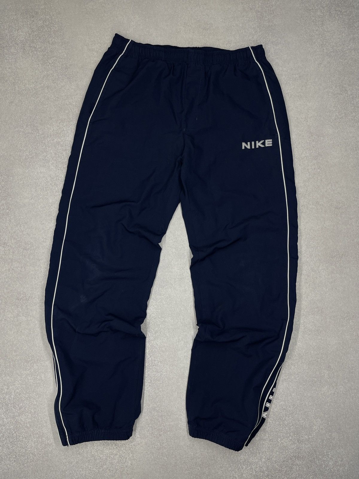 Nike Vintage Nike Nylon Sweatpants Navy Double Big Logo Drill Y2K Size US 34 / EU 50 - 2 Thumbnail