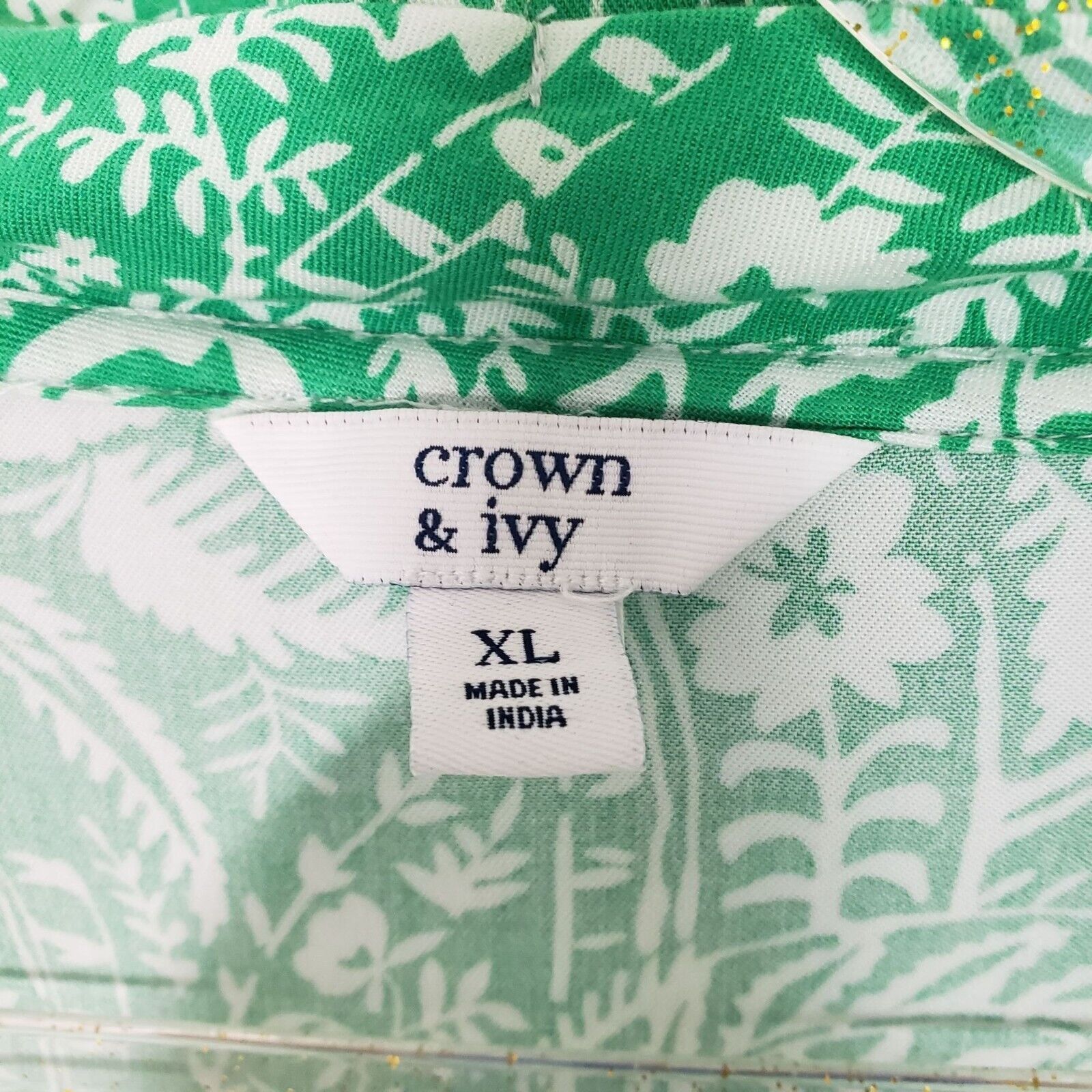 Designer Crown & Ivy Floral Paisley Blouse Womens Size XL Green Size XL / US 12-14 / IT 48-50 - 4 Thumbnail