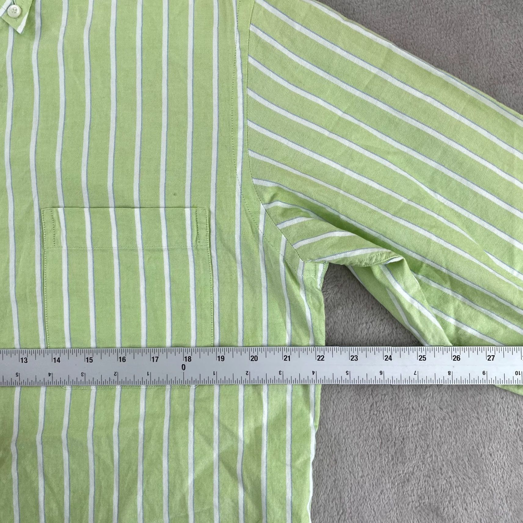 Ermenegildo Zegna Ermenegildo Zegna Sport Shirt Men Medium Green Striped Long Sleeve NWOT 75 Size US M / EU 48-50 / 2 - 5 Thumbnail