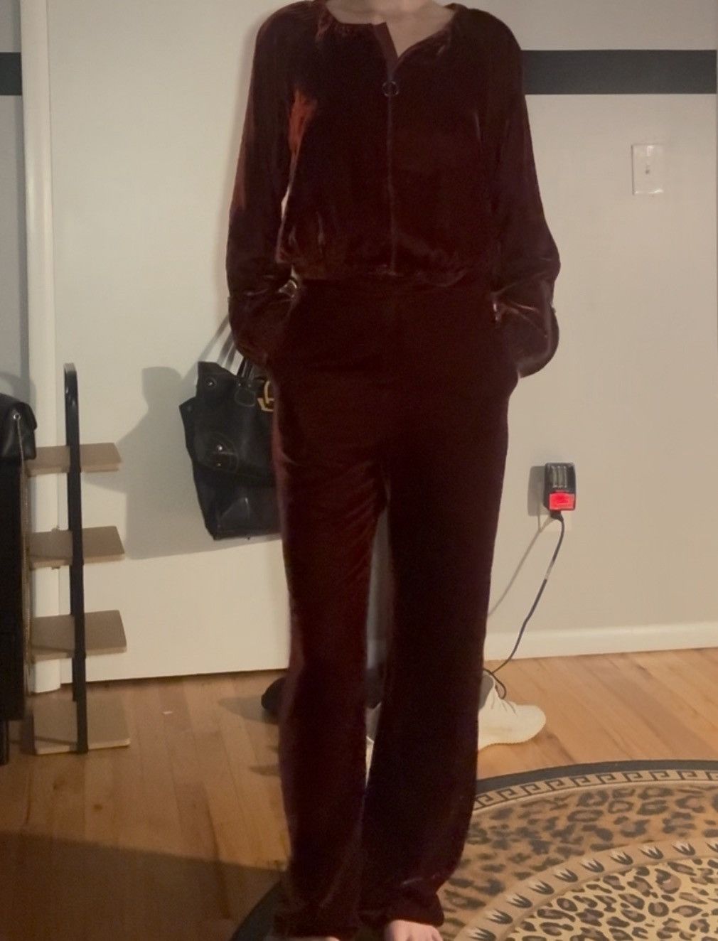 Bcbgmaxazria Bcbgmaxazria red/orange velour sweatsuit set Size XS / US 0-2 / IT 36-38 - 3 Thumbnail