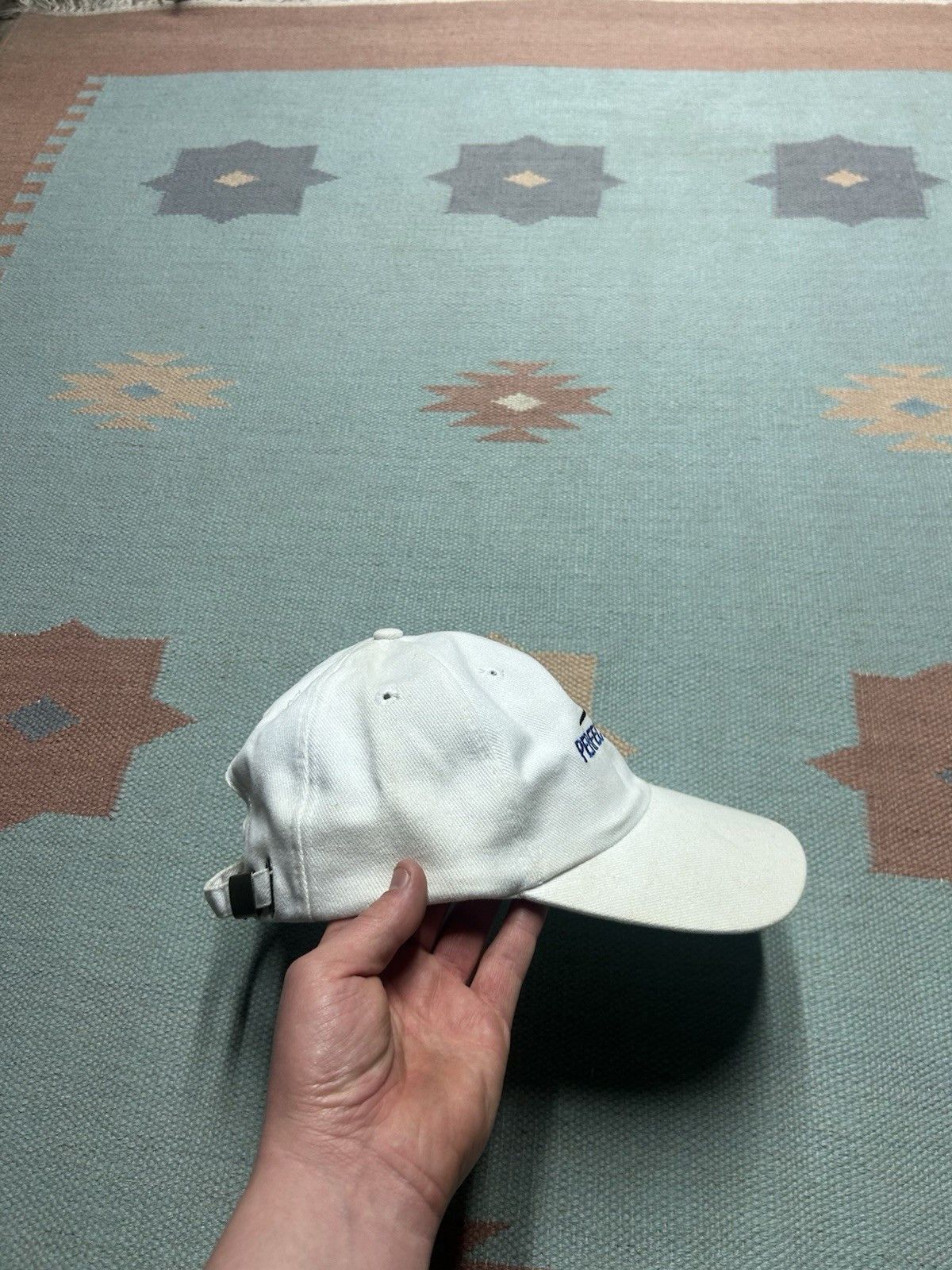 Vintage Vtg strapback hat budget trucking rental perfect drive white Size ONE SIZE - 10 Thumbnail