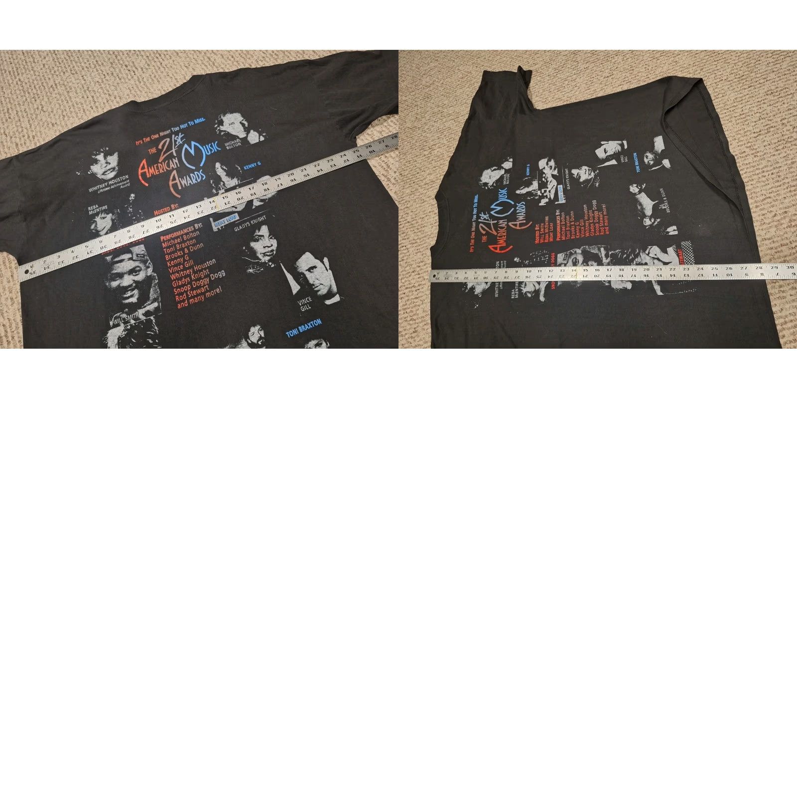 Vintage VINTAGE 1994 90s American Music Awards Snoop Dogg Rap Will Smith Shirt DRY ROT XL Black T-Shirt Unbranded Unisex Adults Mens Womens Size US XL / EU 56 / 4 - 7 Thumbnail