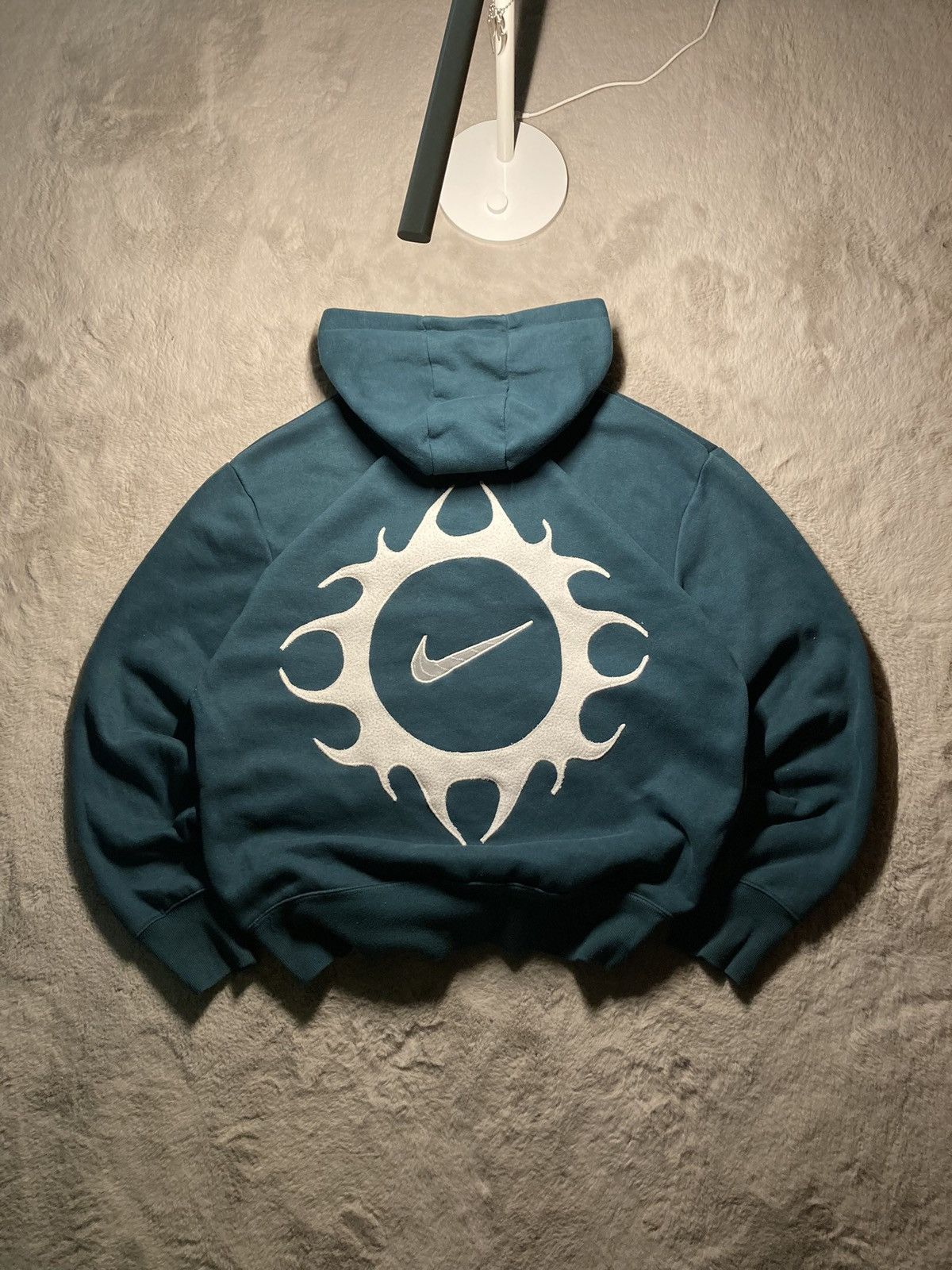 Nike × Vintage ⛩️nike hoodie custom fleece vintage y2k center big logo rare Size US XL / EU 56 / 4 - 3 Thumbnail