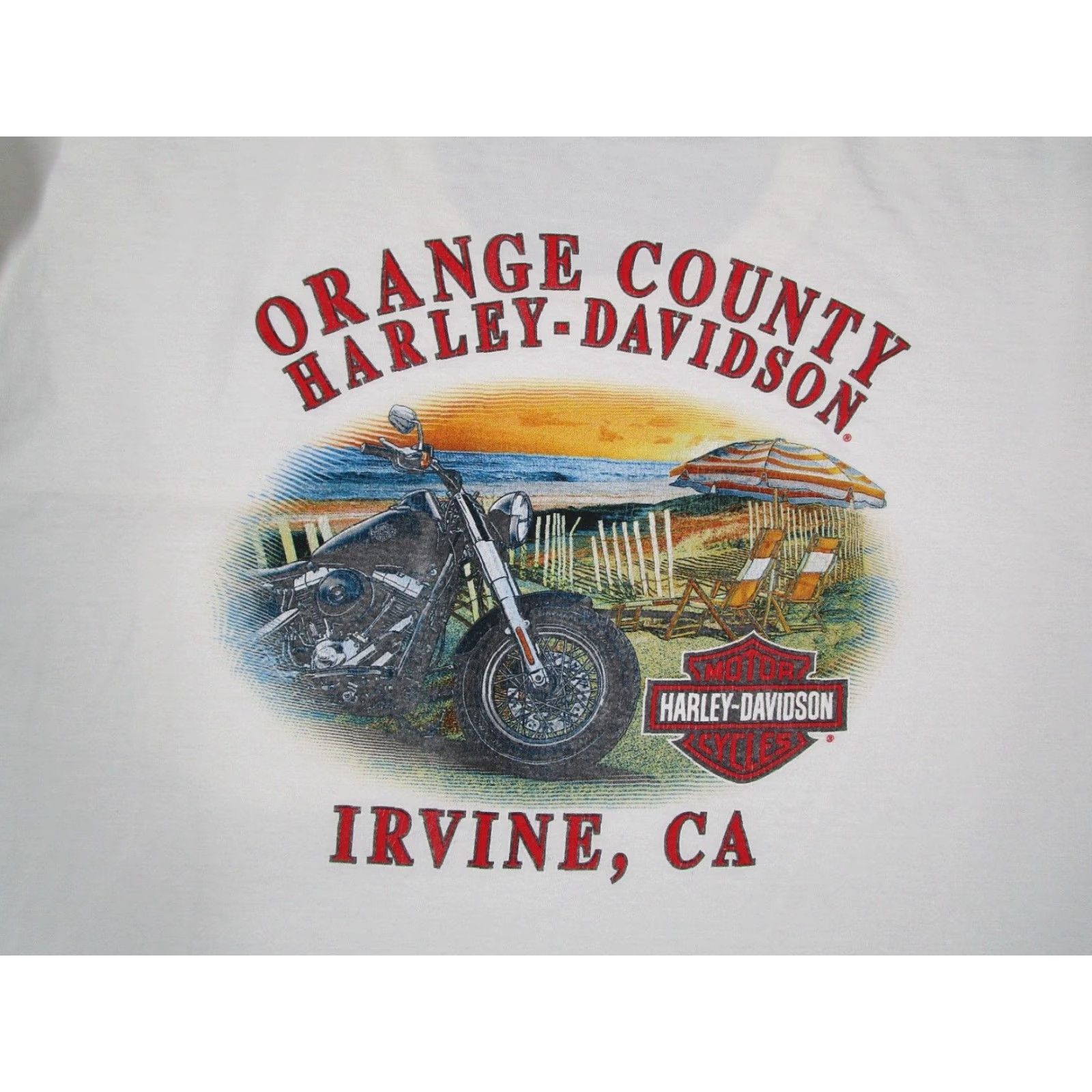 Harley Davidson Harley Davidson Shirt Mens Extra Large White Irvine Ride to Live Double Sided Size US XL / EU 56 / 4 - 5 Thumbnail