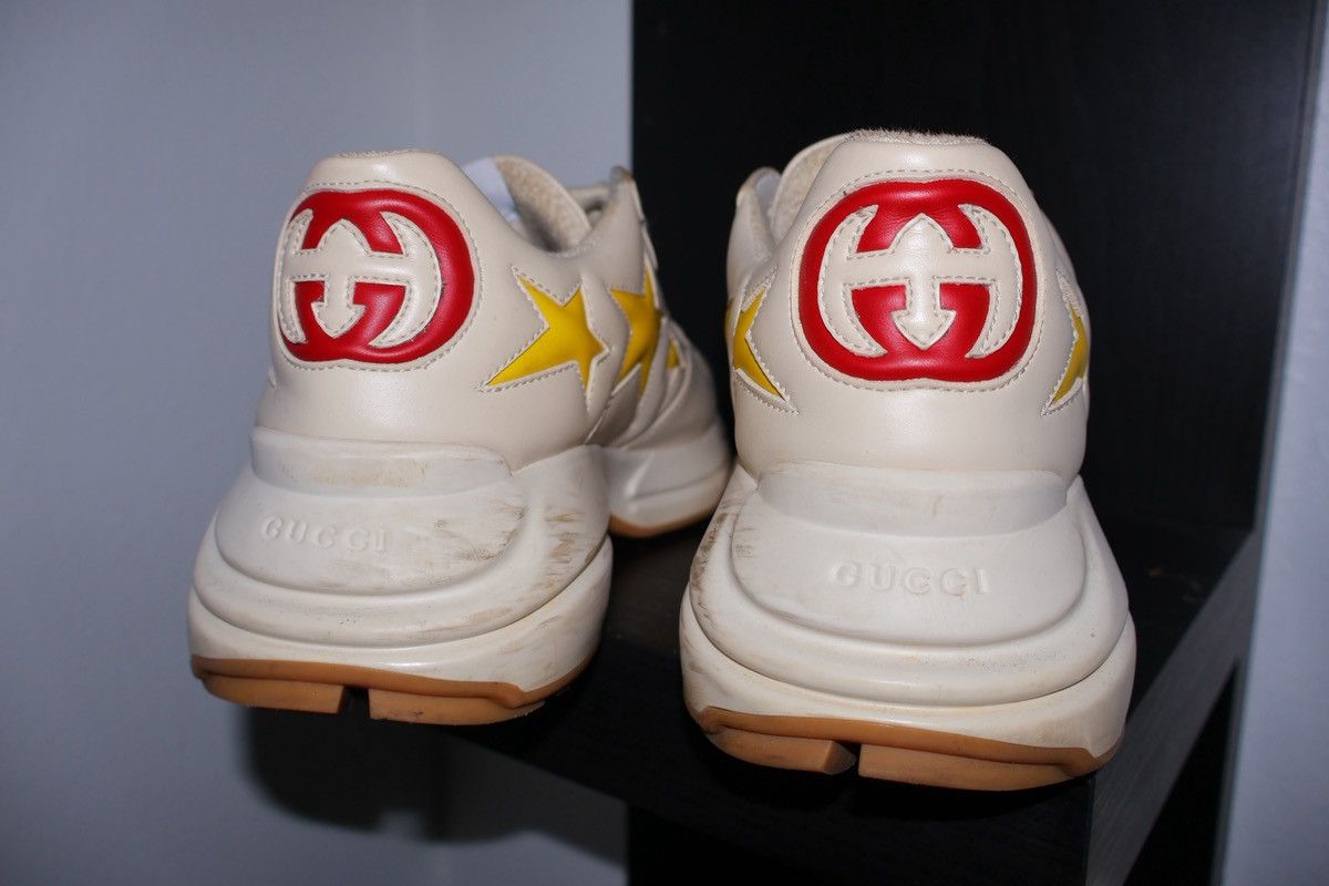 Gucci Gucci Rhyton Leather Star Sneakers – Cream / Yellow Size US 8.5 / EU 41-42 - 5 Thumbnail