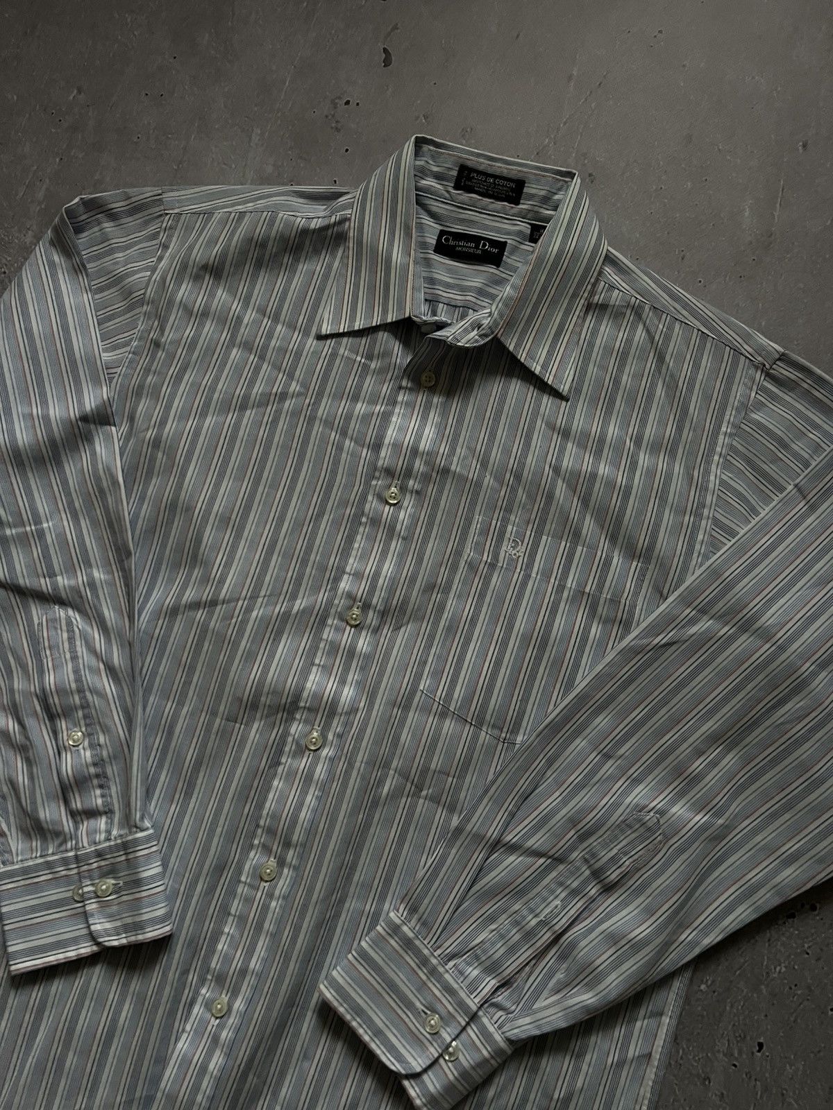 Christian Dior Monsieur VTG Christian Dior Shirt Men’s 16 32-33 L Stripe USA 90s Size US L / EU 52-54 / 3 - 2 Thumbnail