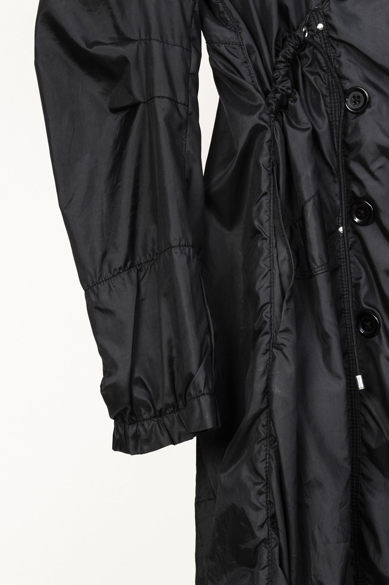 Other High Use Black Ruched Nylon Trenchcoat Size L / US 10 / IT 46 - 5 Thumbnail