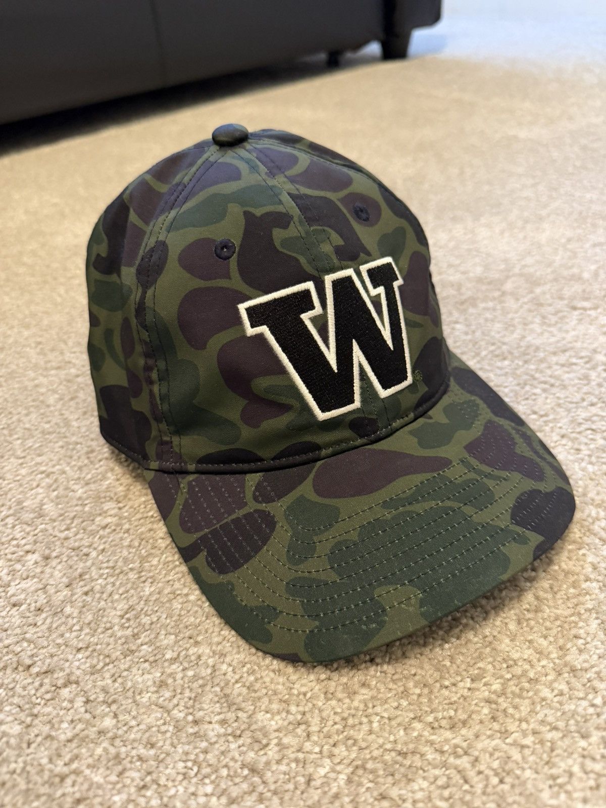 Adidas Washington Huskies Adidas PrimeGreen Duck Camo StrapBack Hat Size ONE SIZE - 1 Thumbnail