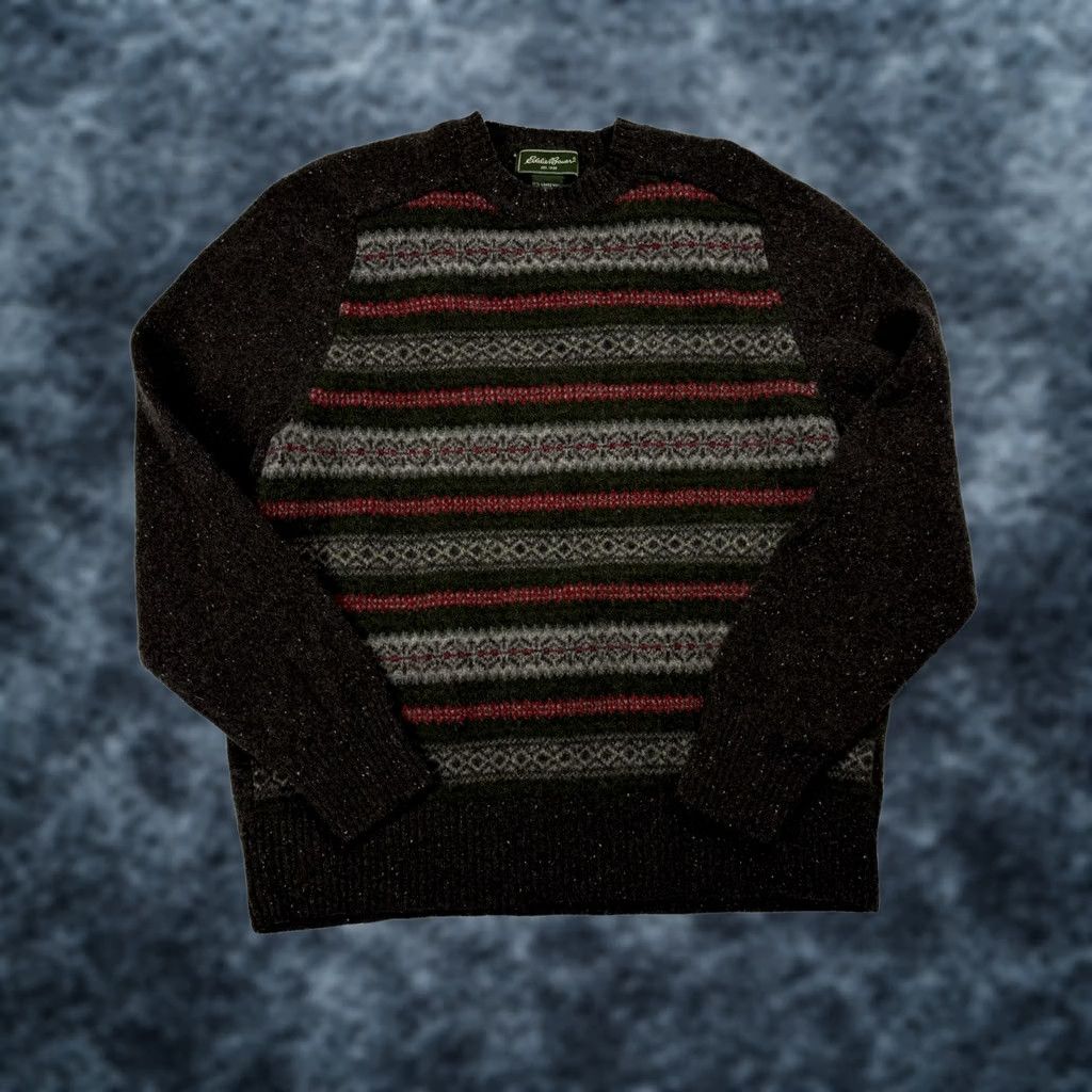 Eddie Bauer Eddie Bauer Fair Isle Pullover Knit Sweater Womens Sz L Camel Lambswool Size L / US 10 / IT 46 - 1 Thumbnail