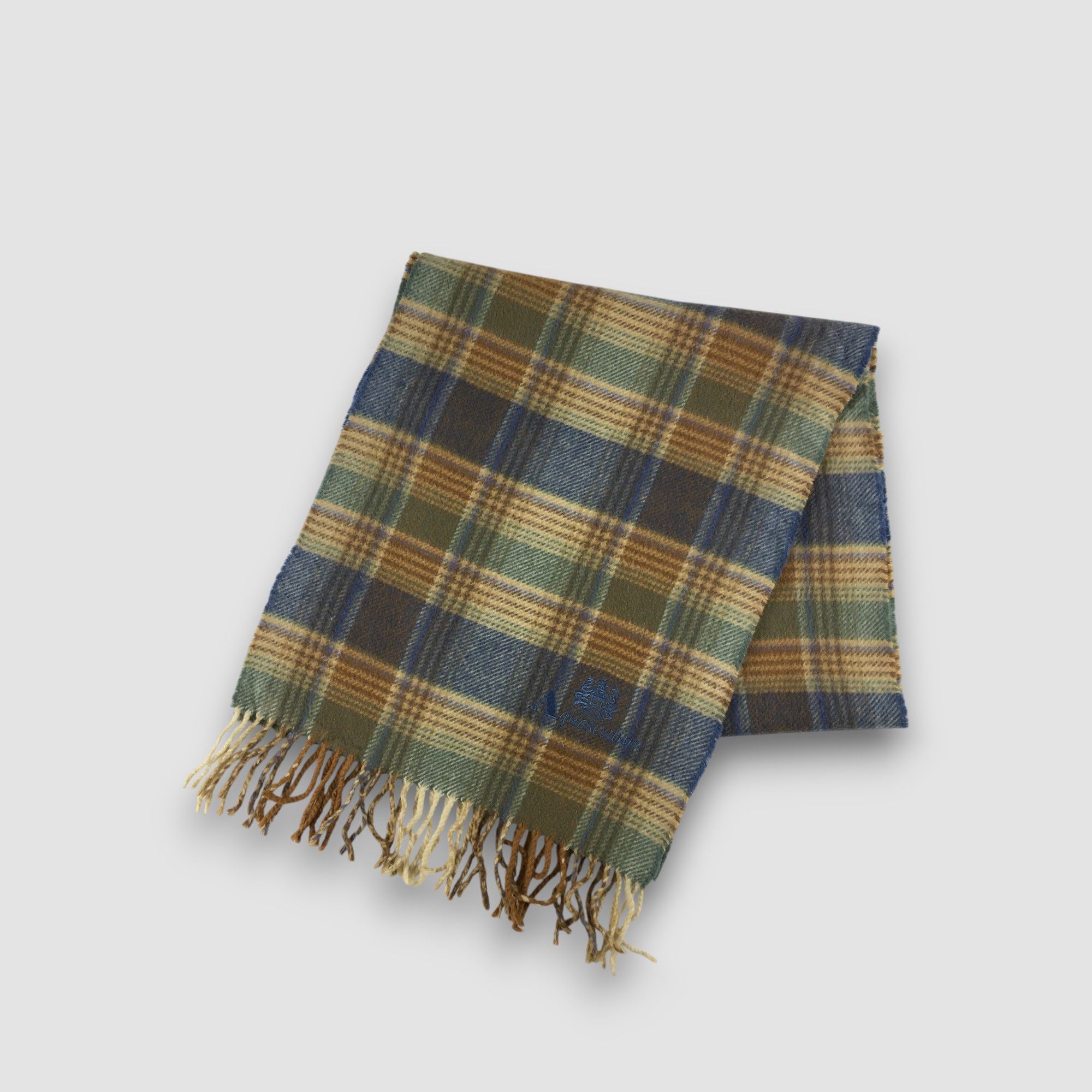 Aquascutum Vintage Aquascutum Scarf Muffler Wool Tartan Fringe Scarves Size ONE SIZE - 3 Thumbnail