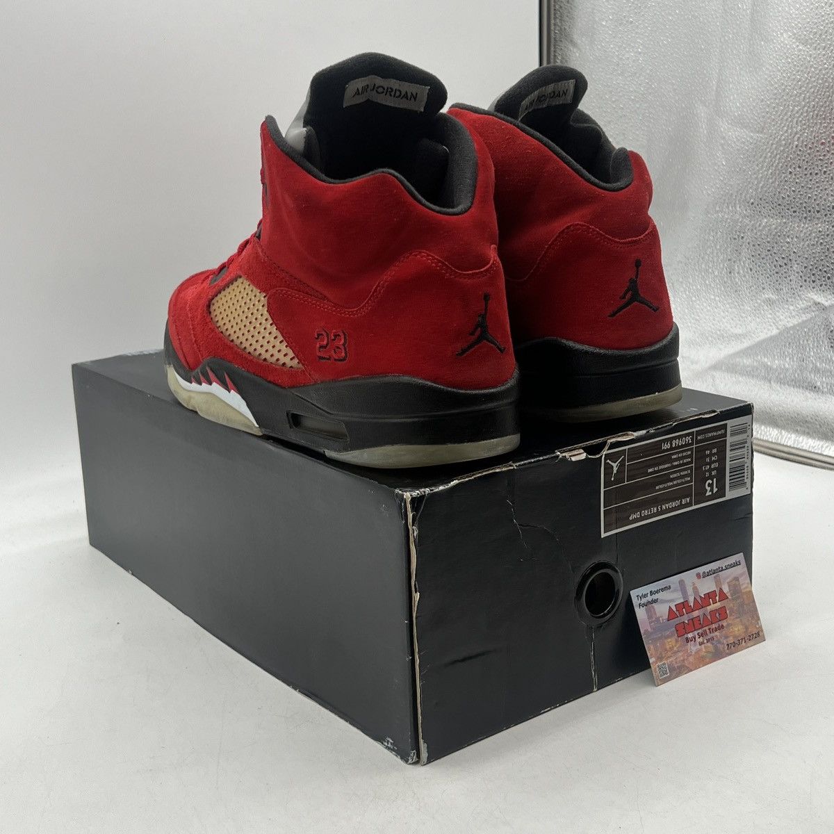 Jordan Brand Air Jordan 5 raging Bull red suede Size US 13 / EU 46 - 4 Thumbnail