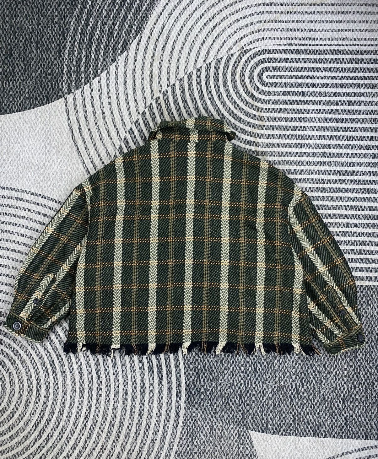 Japanese Brand Vintage Jeanasis Green Checked Fullbutton Jacket Size L / US 10 / IT 46 - 2 Thumbnail