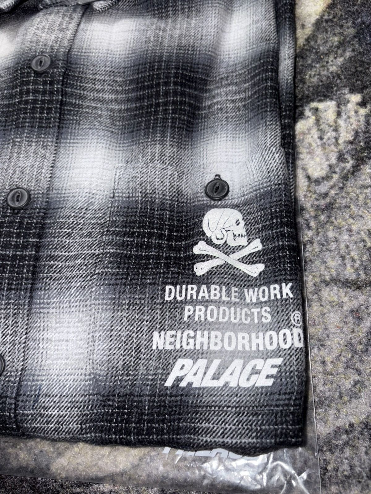 Palace Palace x Neighborhood Button Up Shirt Grey Ombre Plaid Size US M / EU 48-50 / 2 - 2 Thumbnail