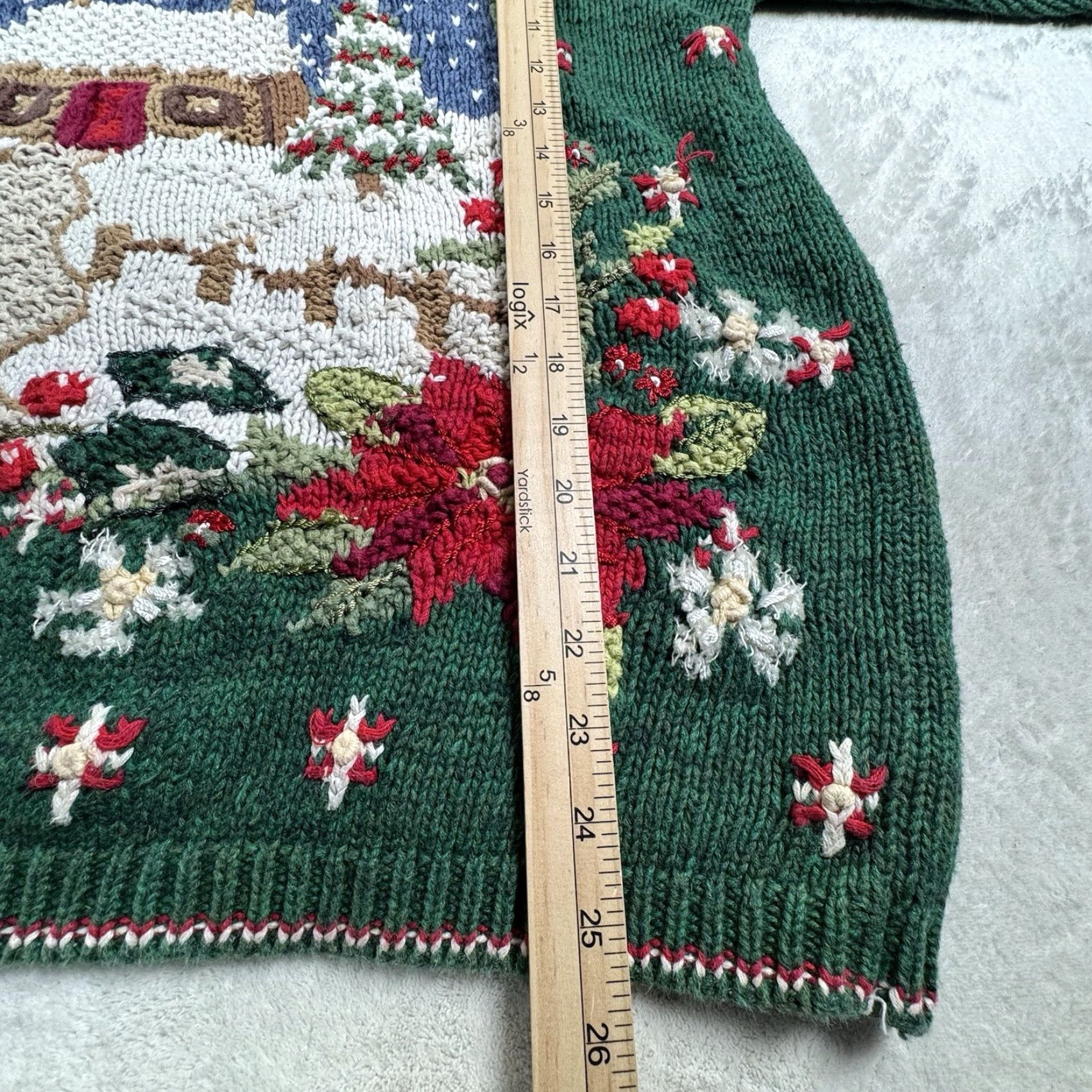 Vintage VINTAGE Tiara International Ugly Christmas Sweater Tree XL Green Embroidered Size XL / US 12-14 / IT 48-50 - 5 Thumbnail