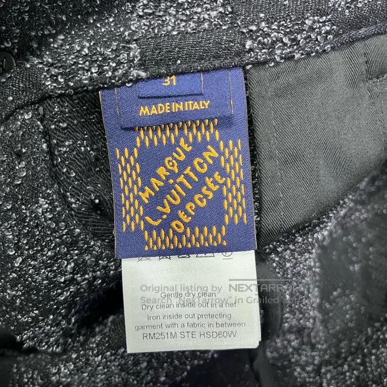 Louis Vuitton Louis Vuitton 25 Black Pearlescent Studded Cargo Jeans Size US 31 - 3 Thumbnail