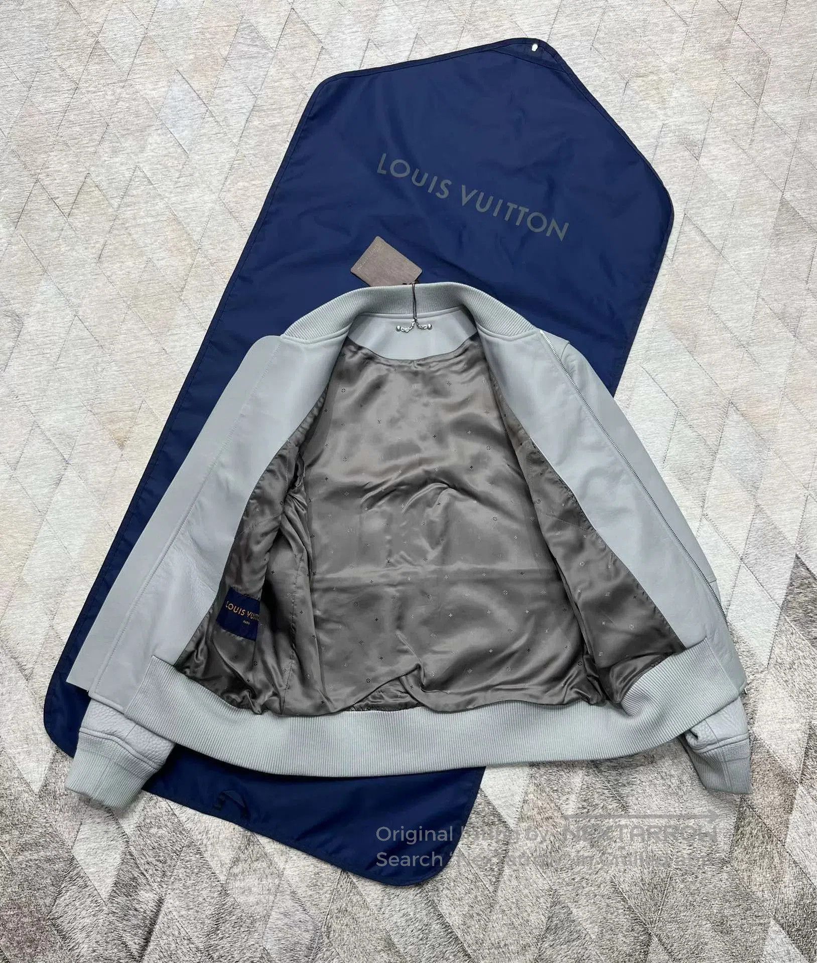 Louis Vuitton LV Elephant Gray Leather Jacket. Size US L / EU 52-54 / 3 - 8 Thumbnail
