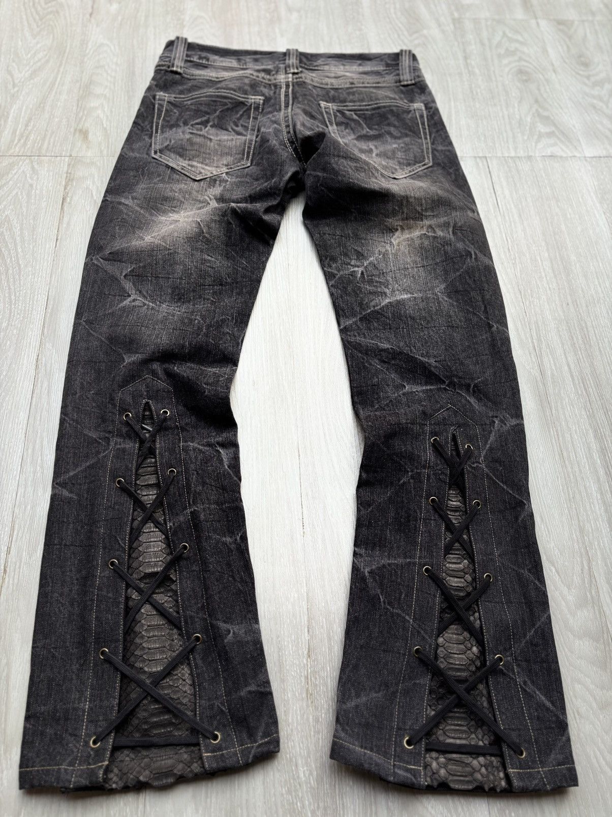 Japanese Brand AVAIL phyton lace up jeans Size US 30 / EU 46 - 6 Thumbnail