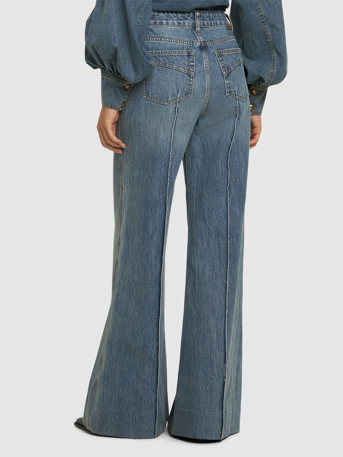 Zimmermann o1s22i1n1024 Illustration Wide Leg Jeans in Blue Size 27" / US 4 / IT 40 - 3 Thumbnail