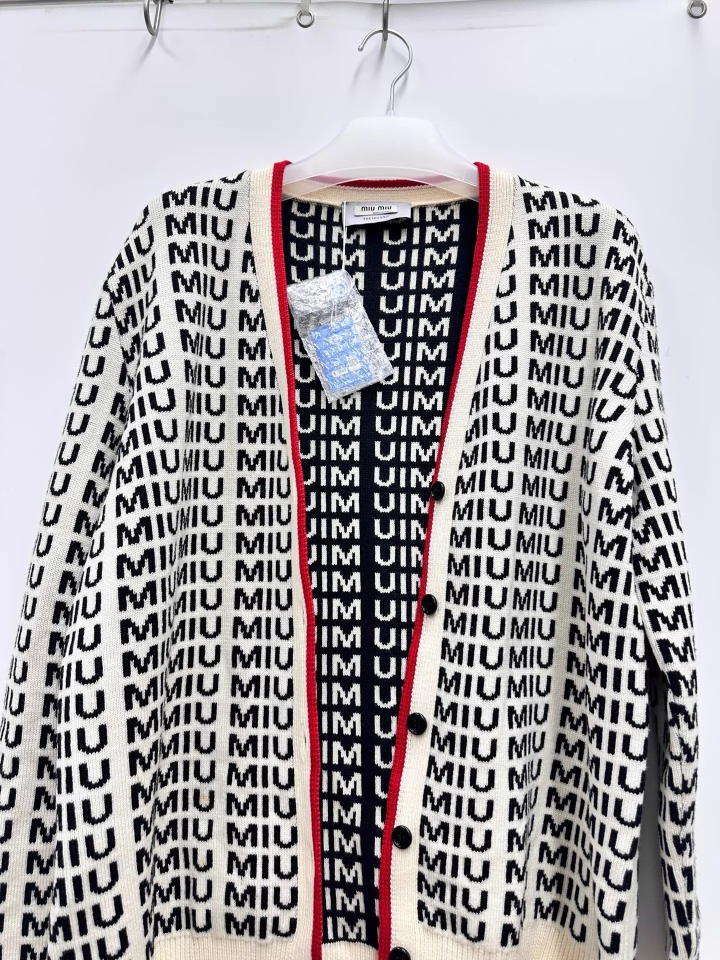 Miu Miu MIU MIU all-over print cardigan size 40 Size S / US 4 / IT 40 - 1 Thumbnail