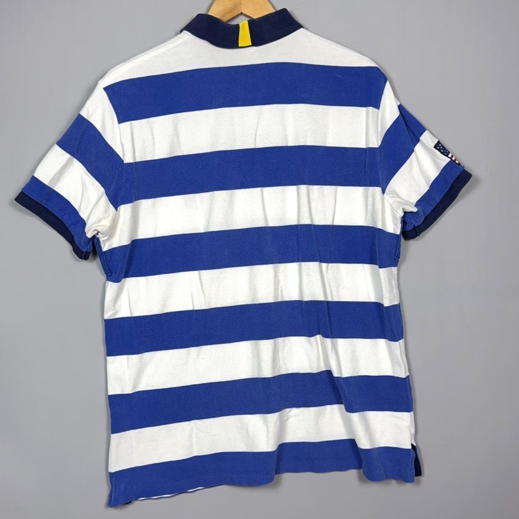 Polo Ralph Lauren Polo Ralph Lauren Big Pony USA Polo Shirt Mens Size XL Striped Flag Blue Size US XL / EU 56 / 4 - 8 Thumbnail