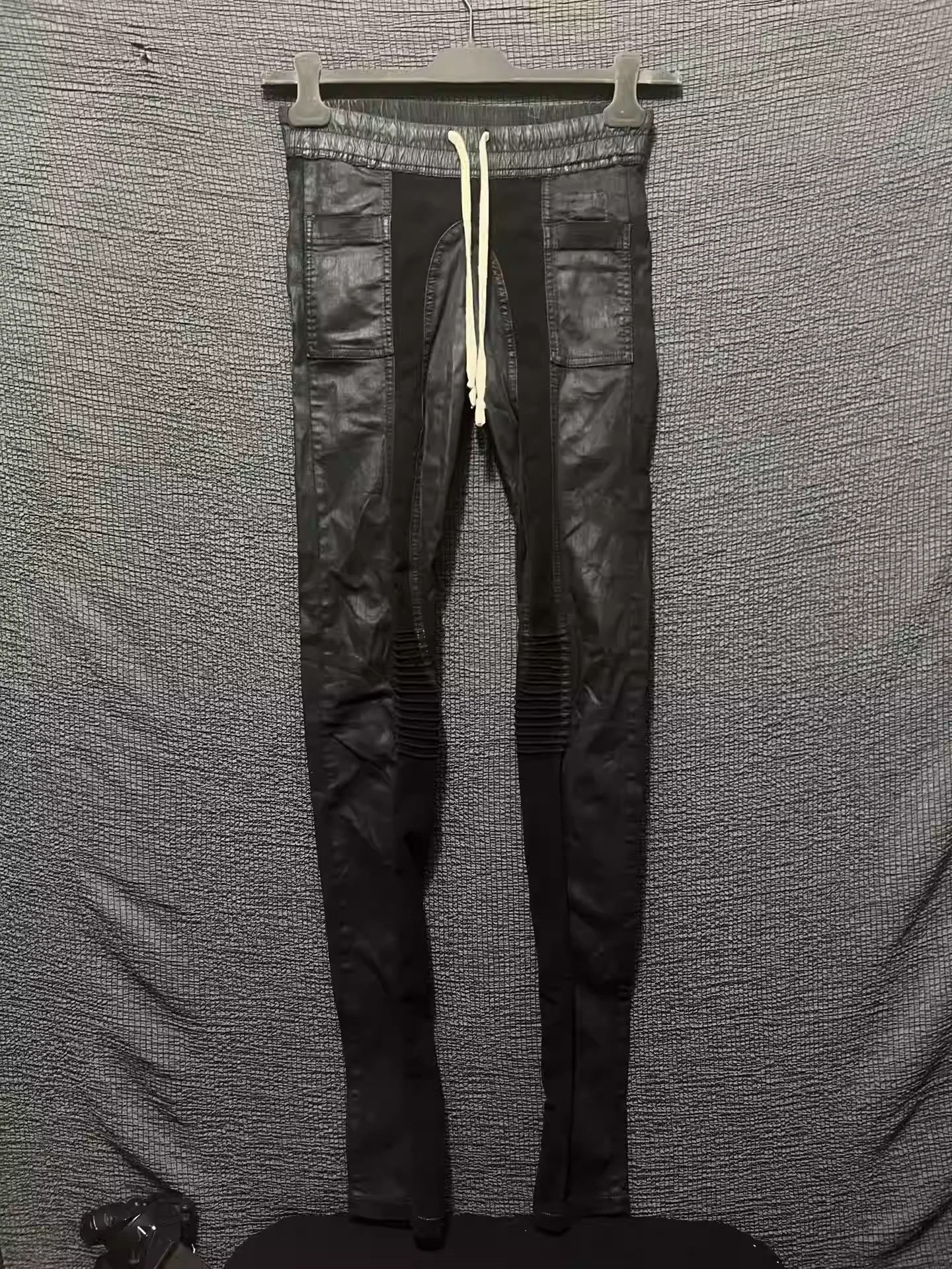 Rick Owens Rick owens Heavy Duty thick wax biker trousers Size 30" / US 8 / IT 44 - 1 Thumbnail
