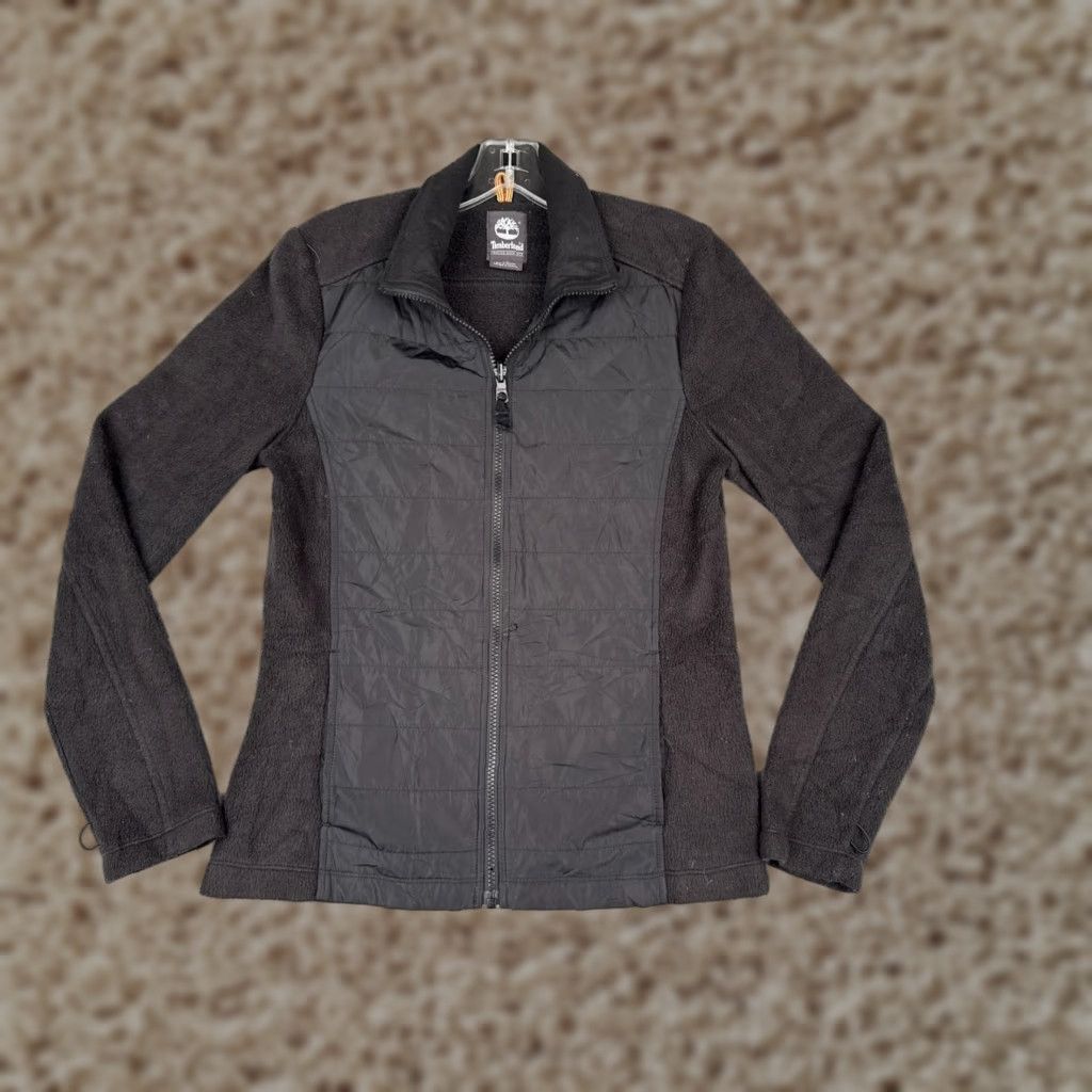Timberland Timberland Jacket Womens S Black Full Zip Hooded Fleece Polyester Mock Neck READ Size S / US 4 / IT 40 - 1 Thumbnail