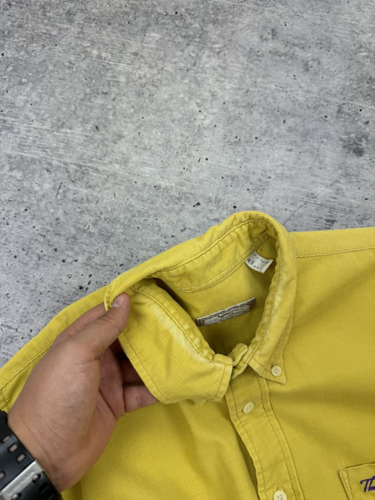 Burberry Vintage Thomas Burberry Logo Casual Yellow Button Up Shirt L Size US L / EU 52-54 / 3 - 16 Thumbnail
