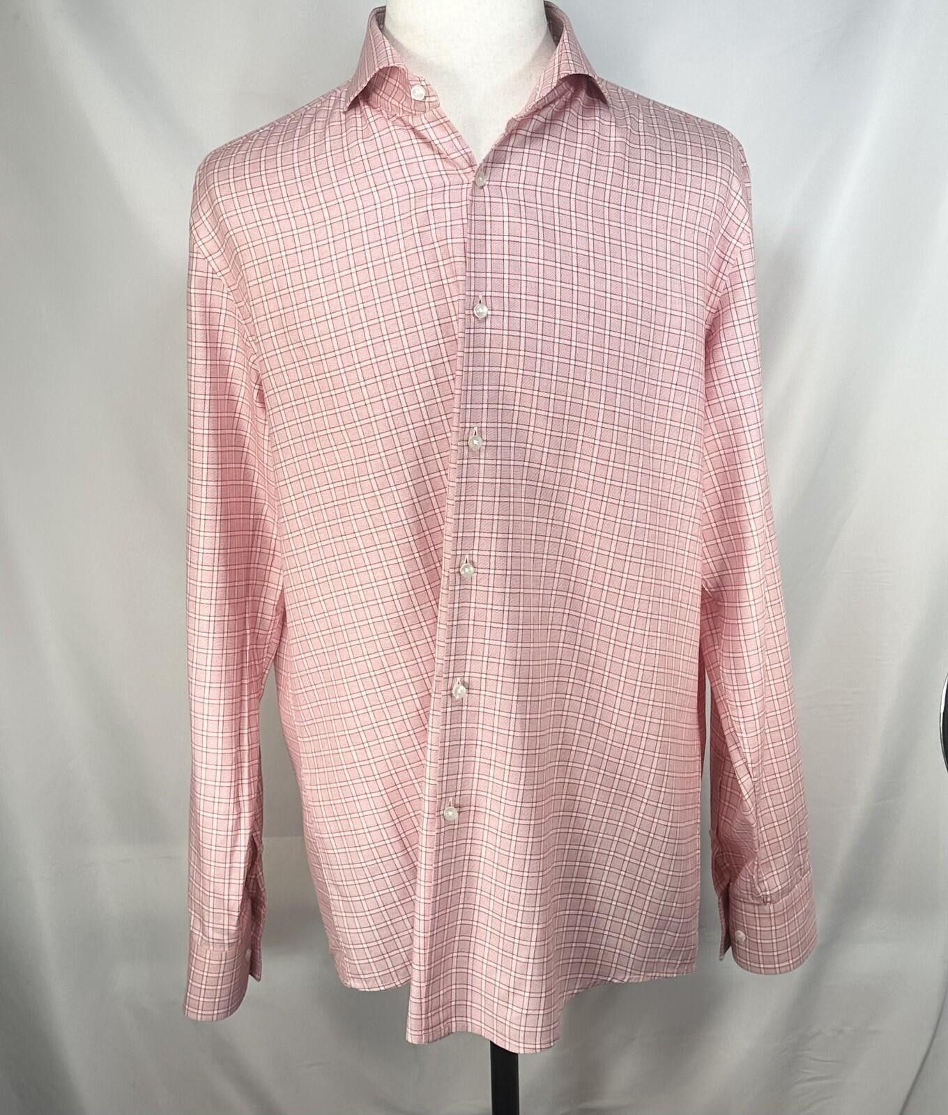 Hugo Boss Hugo Boss Slim Fit Cotton Checked Button Up Red Mens XL Size US XL / EU 56 / 4 - 1 Thumbnail