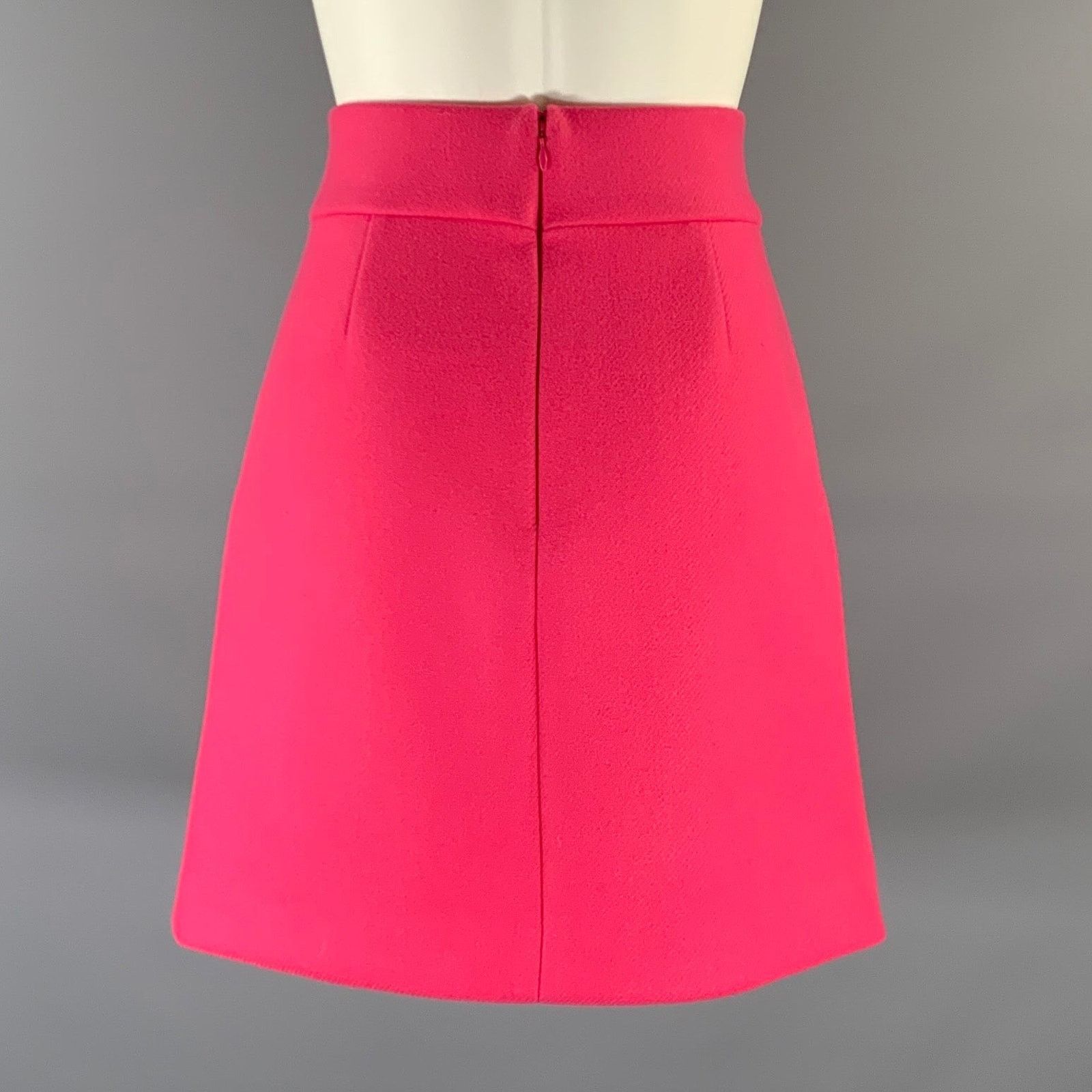 RED Valentino RED VALENTINO Size 6 Pink Wool Polyamide Mini Skirt Size 32" / US 10 / IT 46 - 2 Thumbnail