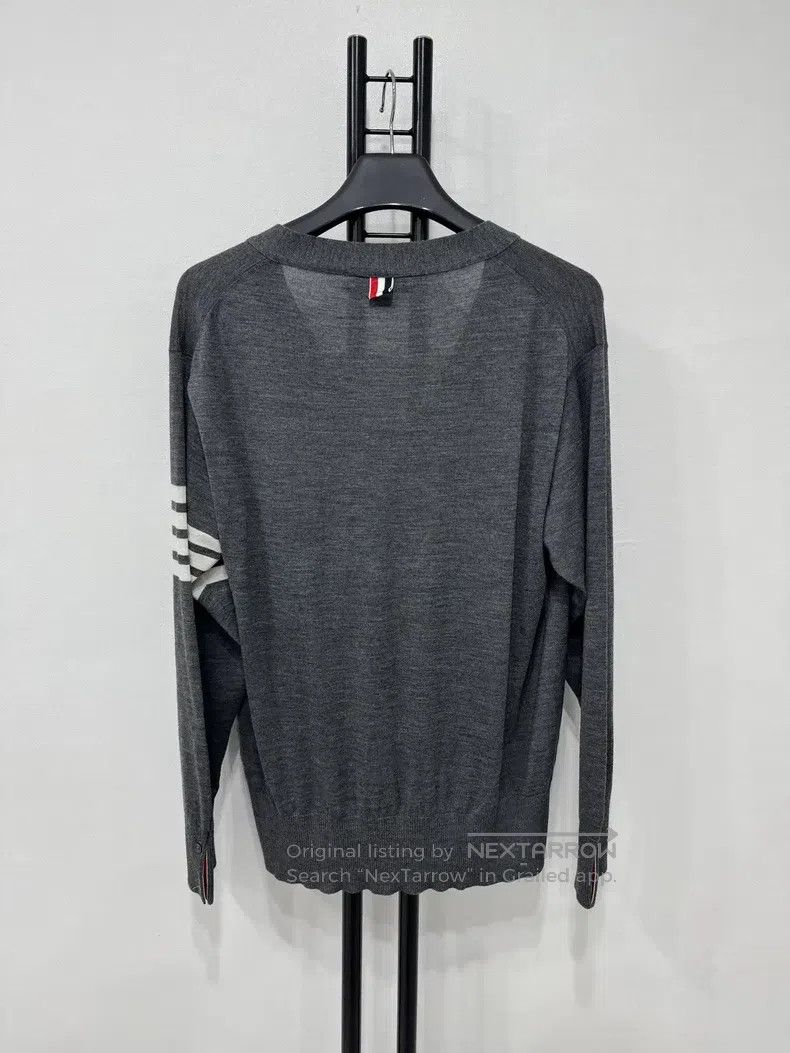 Thom Browne Thom Browne Twill sleeve patch wool cardigan Size US XXL / EU 58 / 5 - 2 Thumbnail