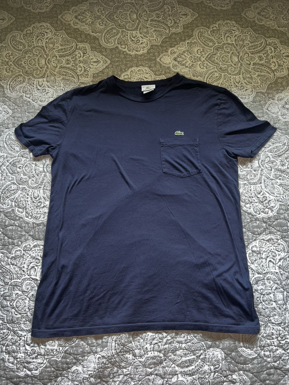 Lacoste Lacoste Navy Blue Pocket Tee - Size Medium (4) - 100% Cotton Size US M / EU 48-50 / 2 - 1 Thumbnail