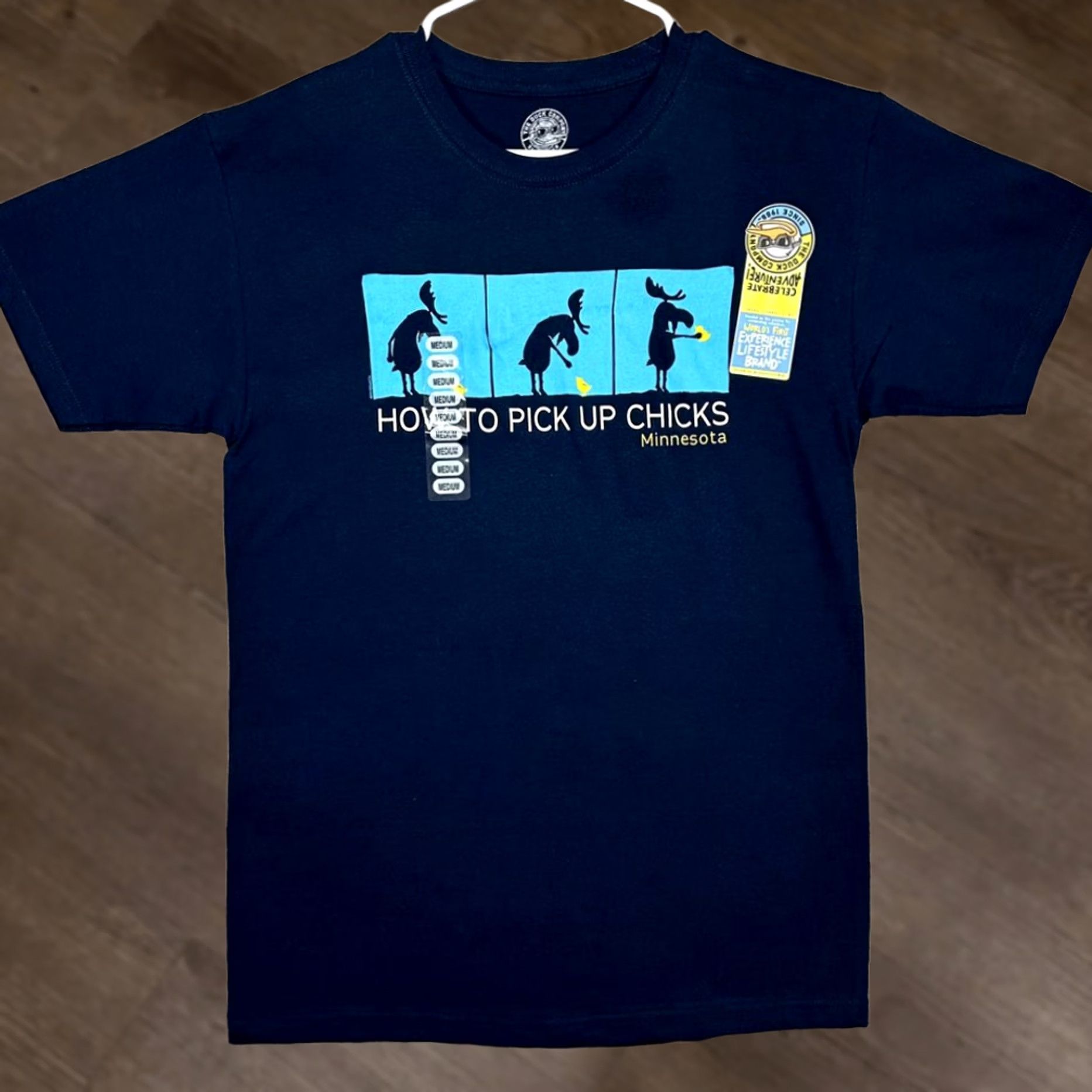 Vintage VINTAGE How To Pick Up Chicks T-Shirt Mens Medium Blue The Duck Company Shirt Adult NEW Size US M / EU 48-50 / 2 - 1 Thumbnail