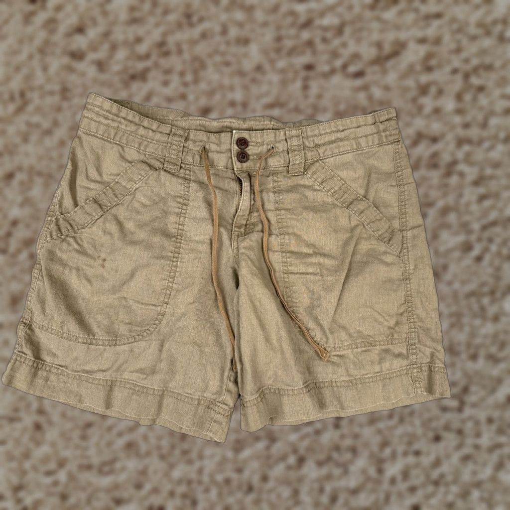Patagonia Patagonia Shorts Women 6 Beige Hemp Shorts Drawstring Pockets Beach 29x8 Vintage: No Size 28" / US 6 / IT 42 - 1 Thumbnail