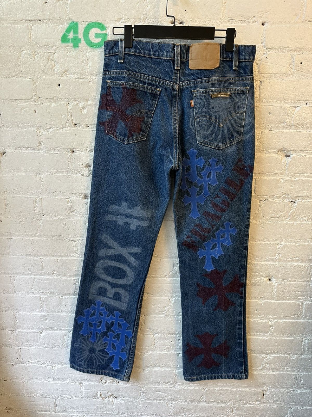 Chrome Hearts Chrome Hearts NEW Levi Stencil cross patch jeans 30 31 Size US 30 / EU 46 - 5 Thumbnail