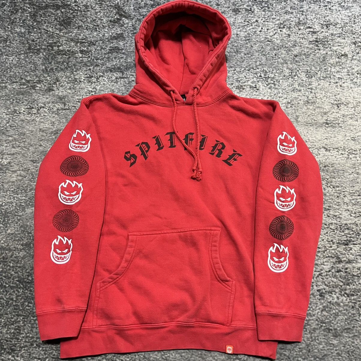 Spitfire Vintage Y2K Spitfire Red Grunge Skater Red Hoodie Medium Size US M / EU 48-50 / 2 - 3 Thumbnail